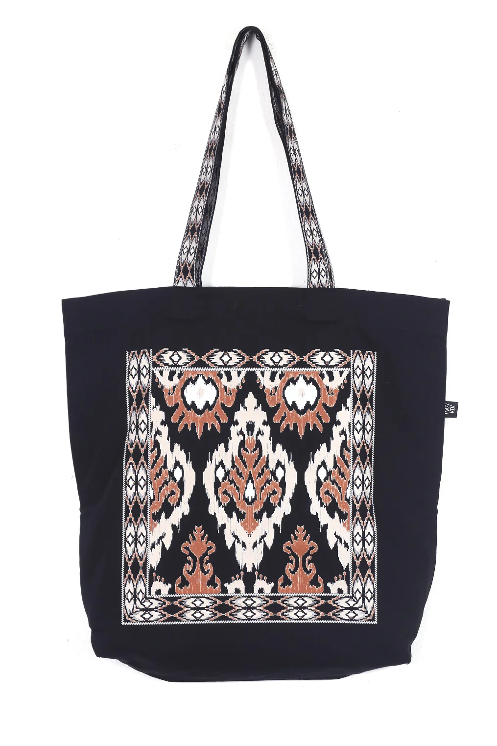 Ethnic-Style Ikat Printed Tote Bag