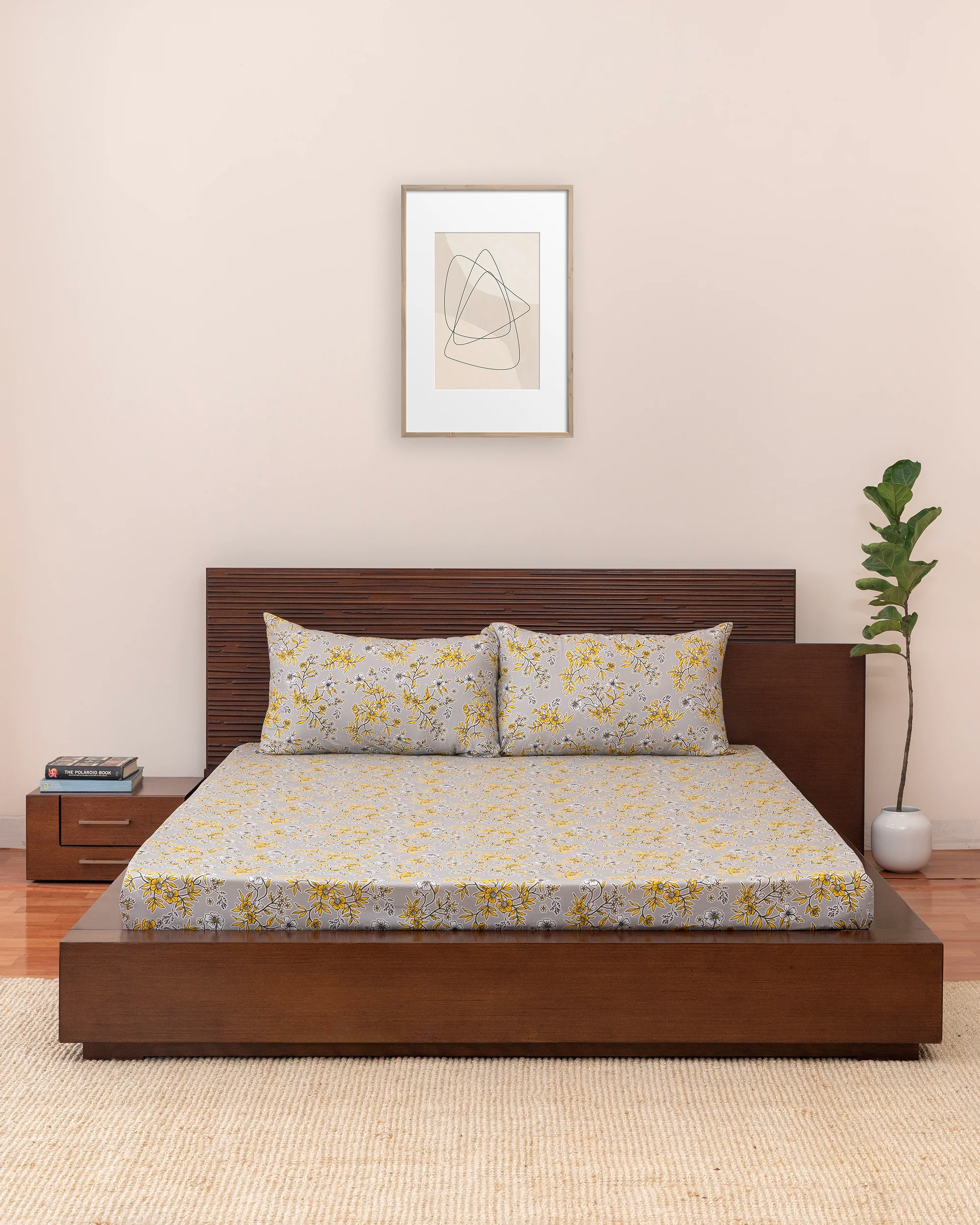 King-Size Bed Sheet - Light Grey