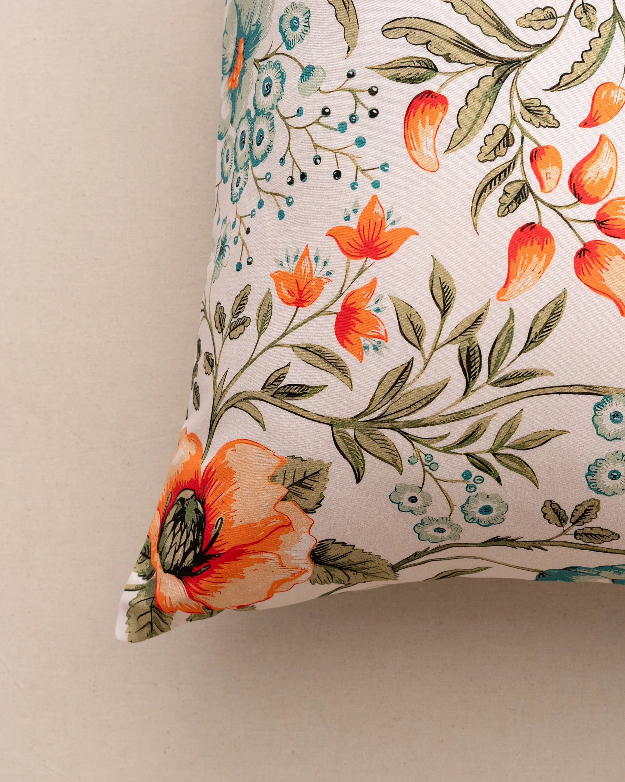 Queen-Size Bed Sheet - Coral Orange - Image 8