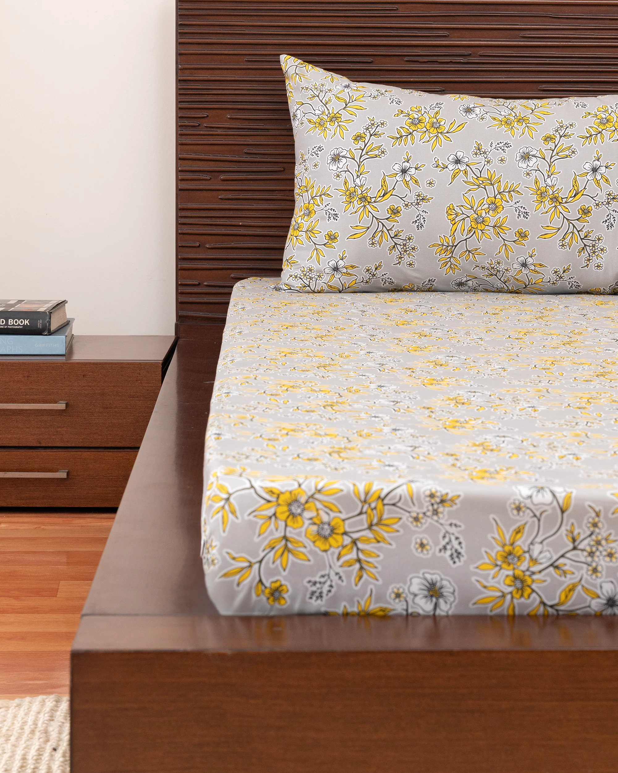 Bed Sheet - Light Grey (Single Size) - Image 3