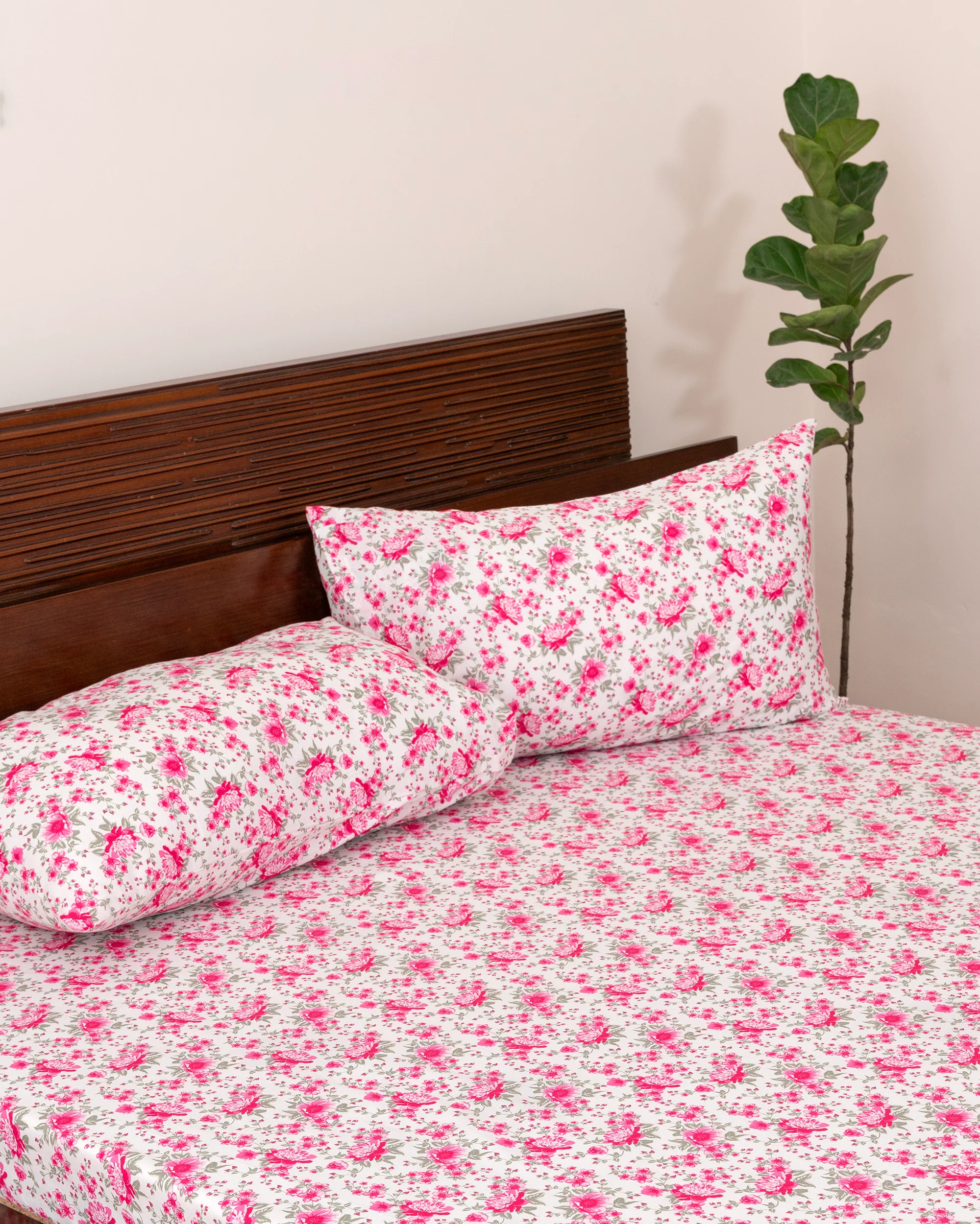 King-Size Bed Sheet - Rose Pink - Image 4