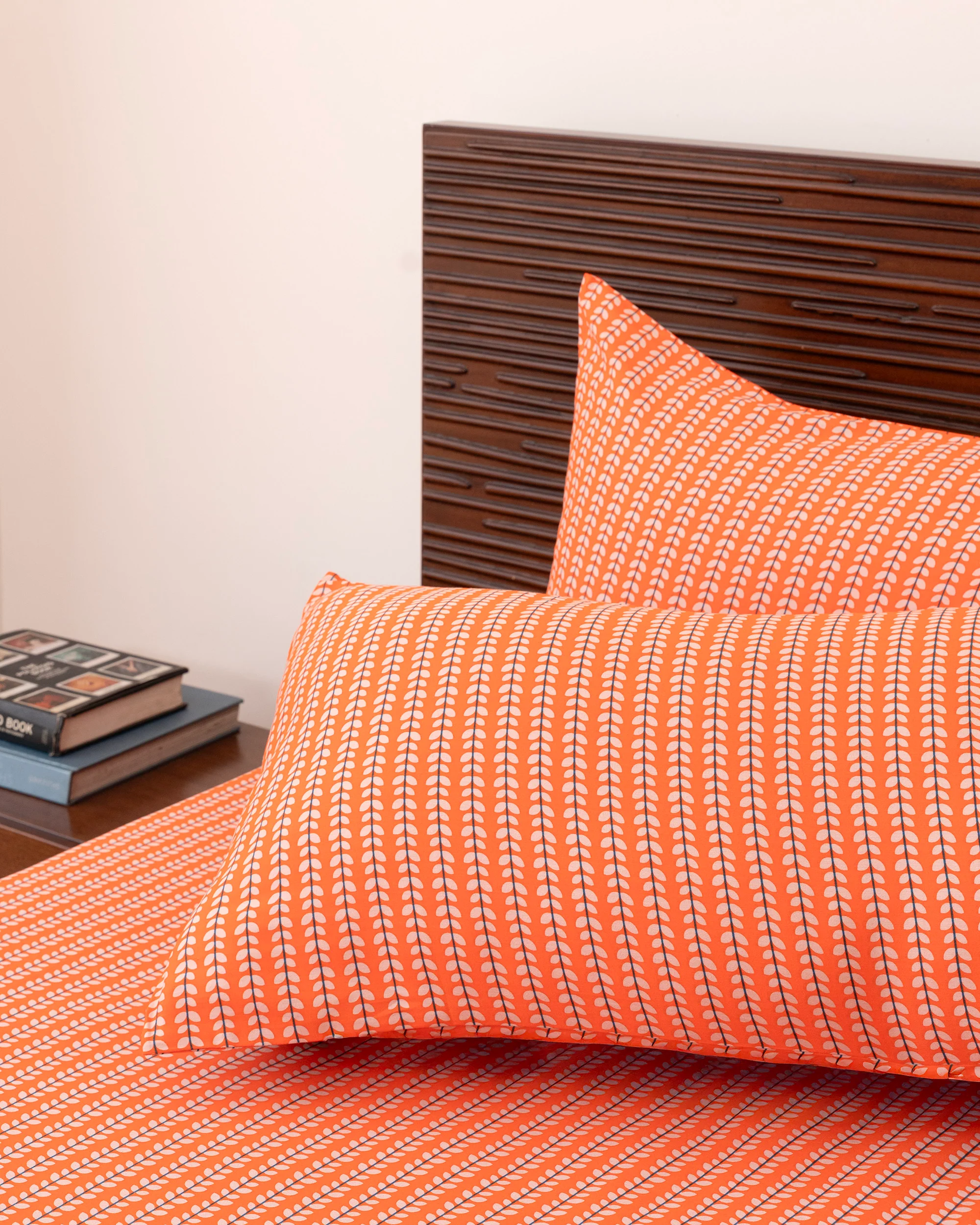 King-Size Bed Sheet - Orange Petals - Image 2