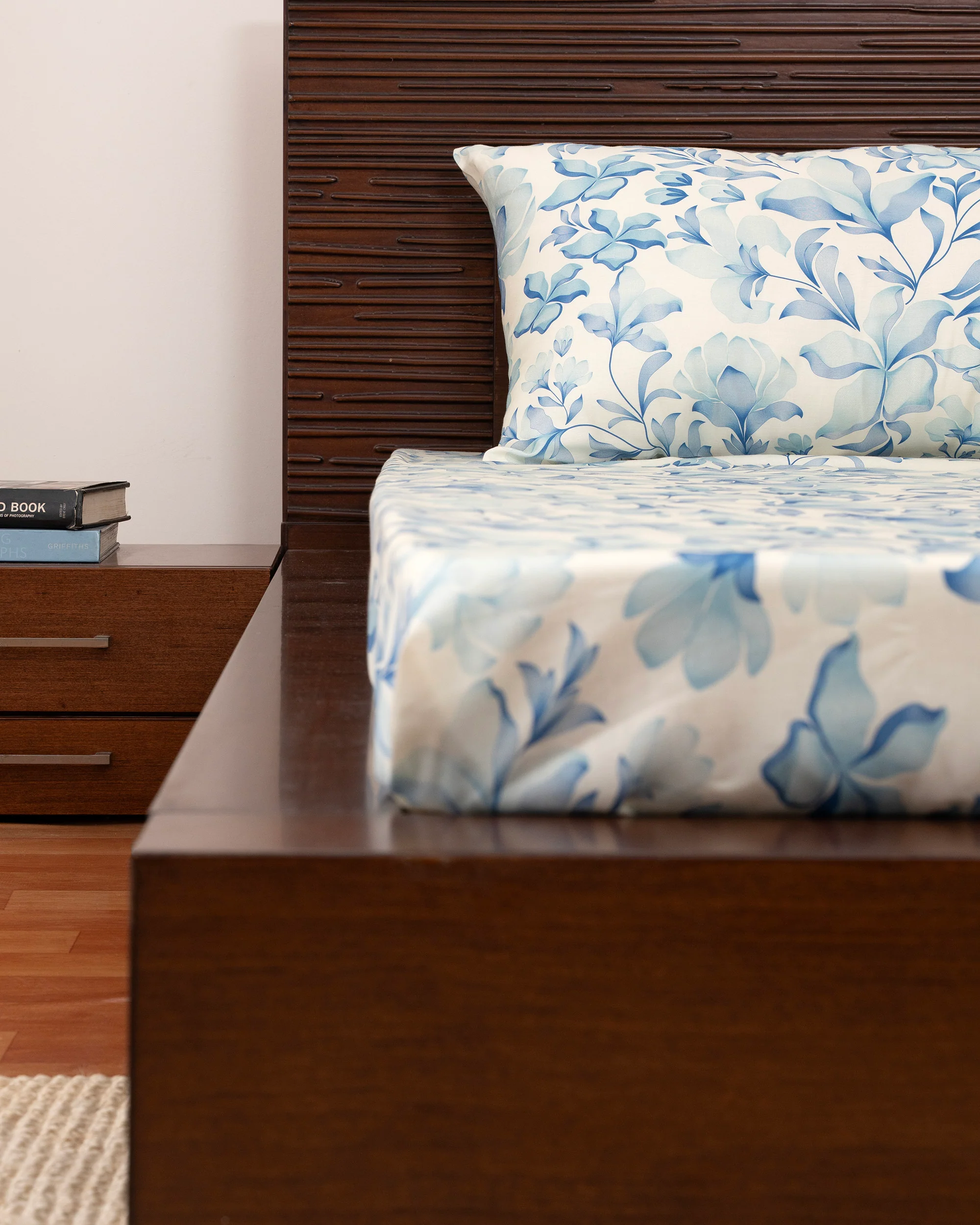 King-Size Bed Sheet - Powder Blue - Image 4