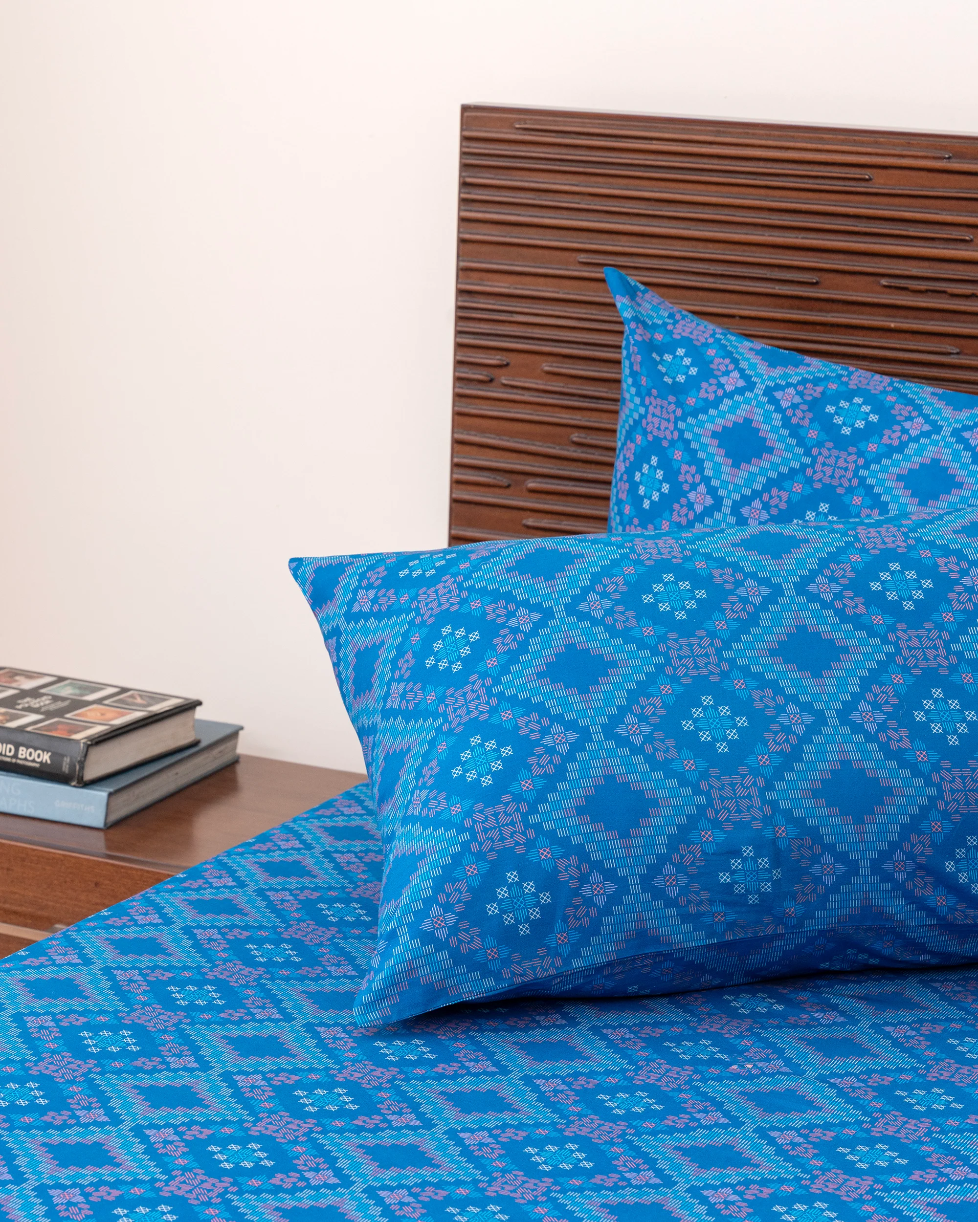 King-Size Bed Sheet - Indigo Blue - Image 4