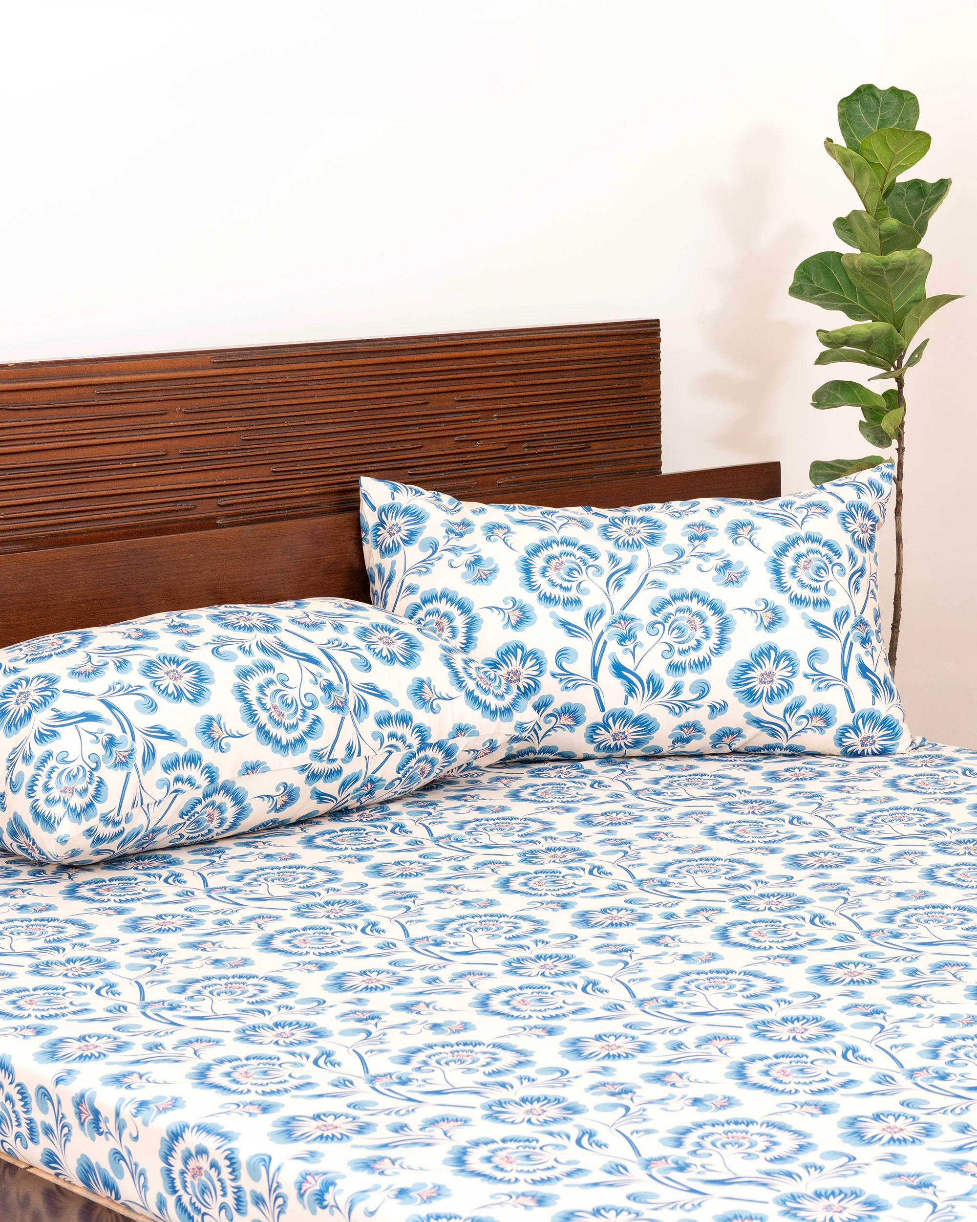 King-Size Bed Sheet - Cobalt Blue - Image 2