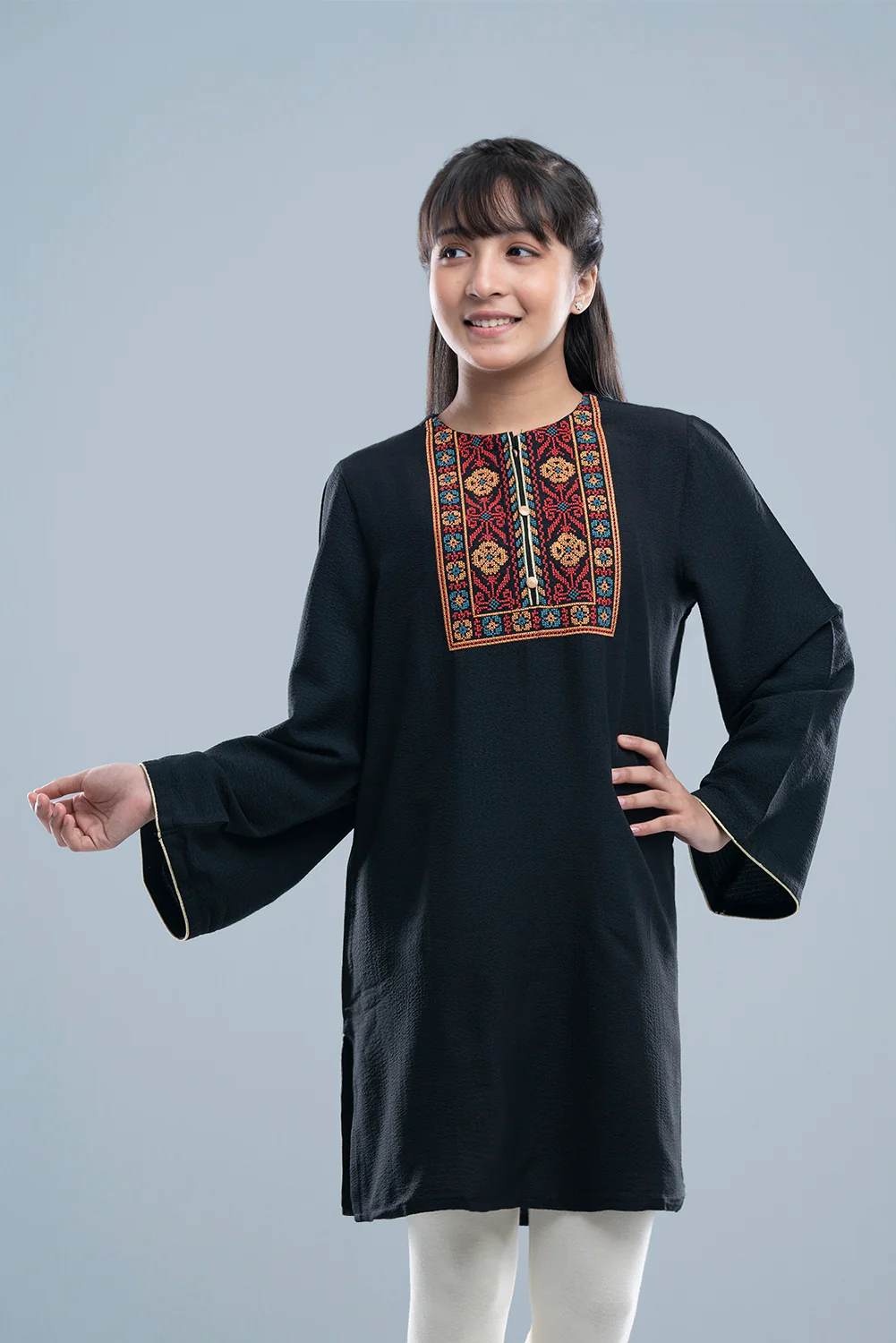 Junior Girls' Ethnic Frock (10-14 Years) - Image 2