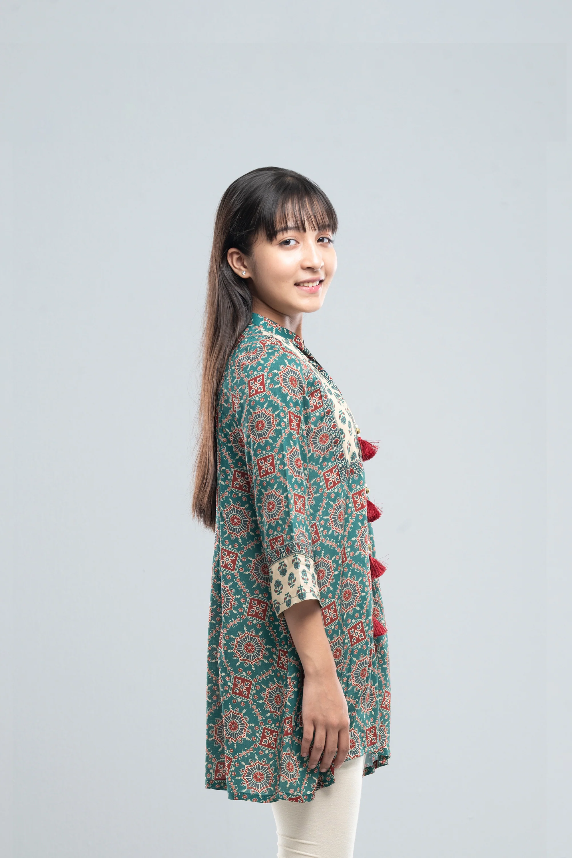Junior Girls' Ethnic Frock (10-14 Years) - Image 8