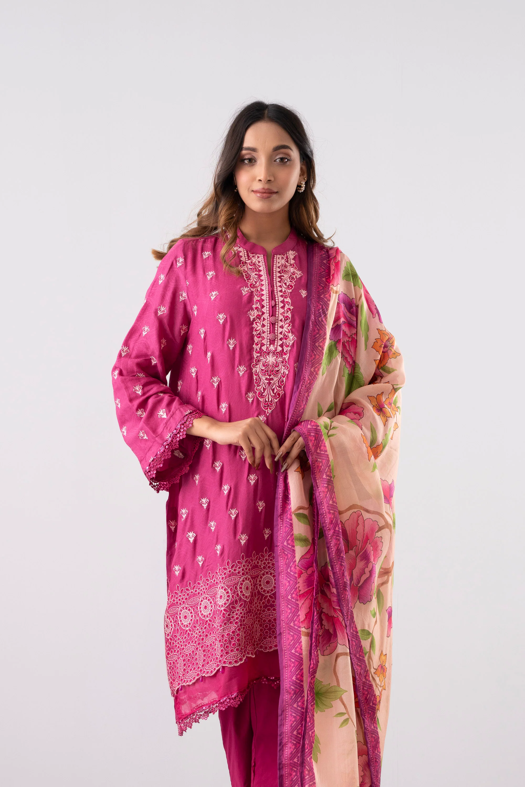 Smart Fit Embroidered Two-Piece Lawn with Silk Dupatta - Image 10