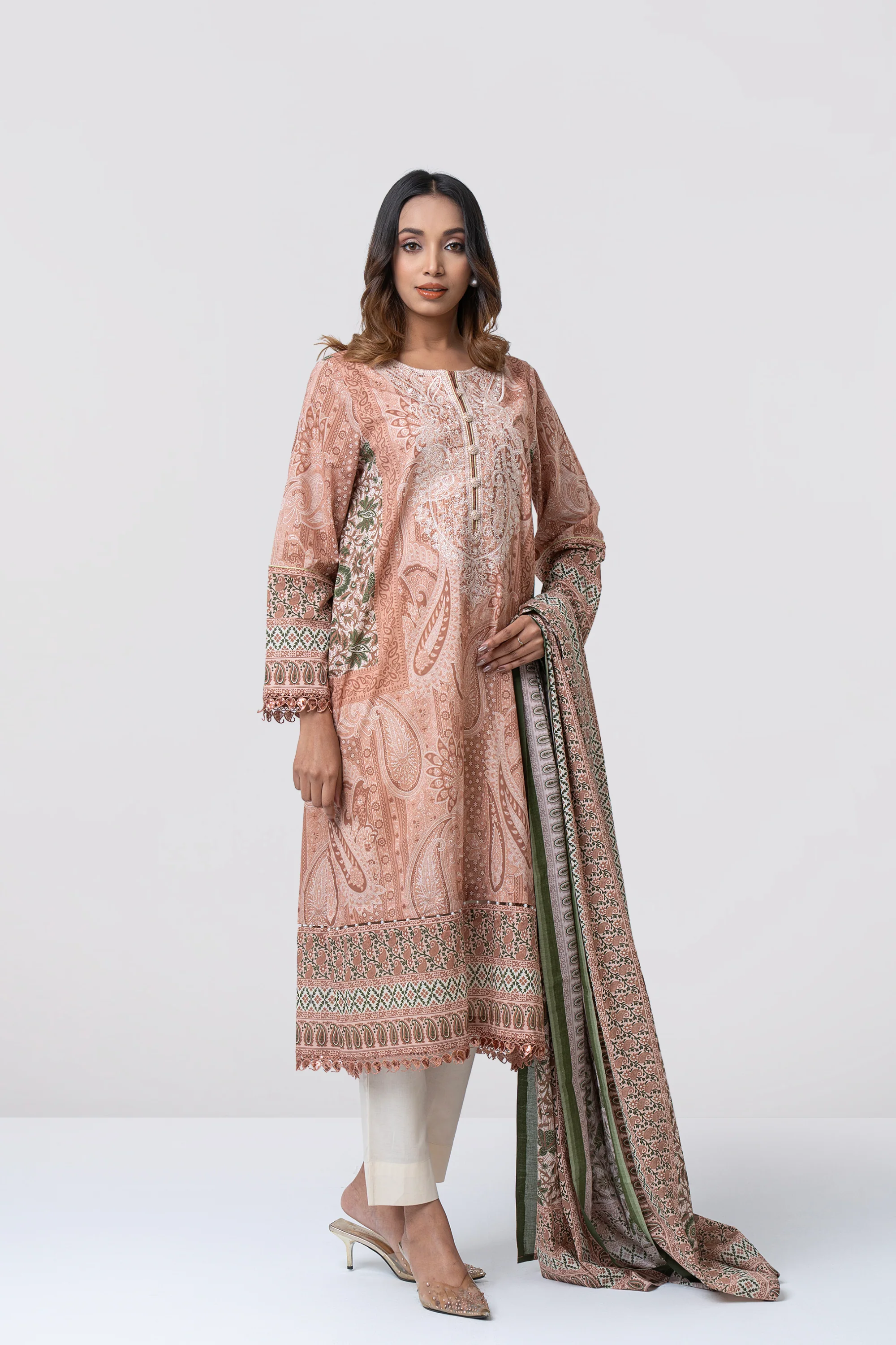Smart Fit Embroidered and Printed Two-Piece Lawn - Image 3