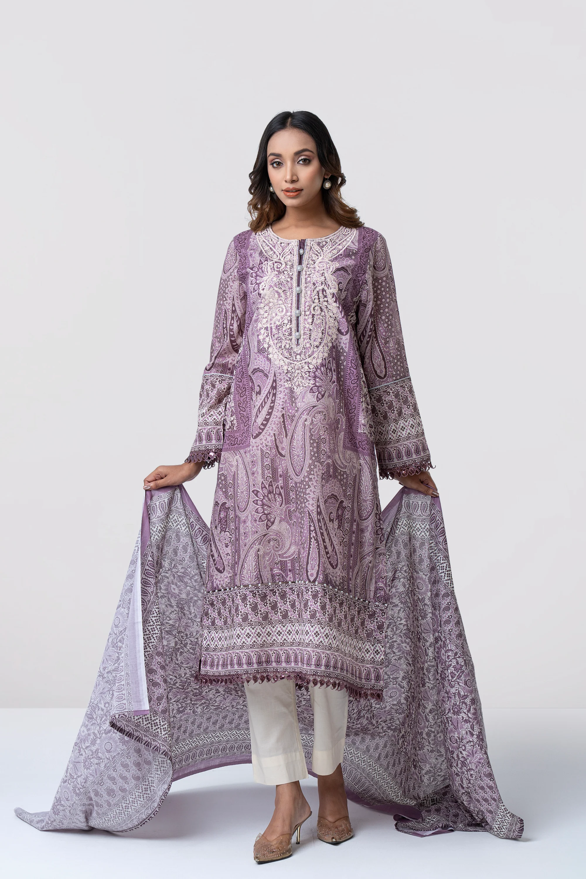 Smart Fit Embroidered and Printed Two-Piece Lawn - Image 6