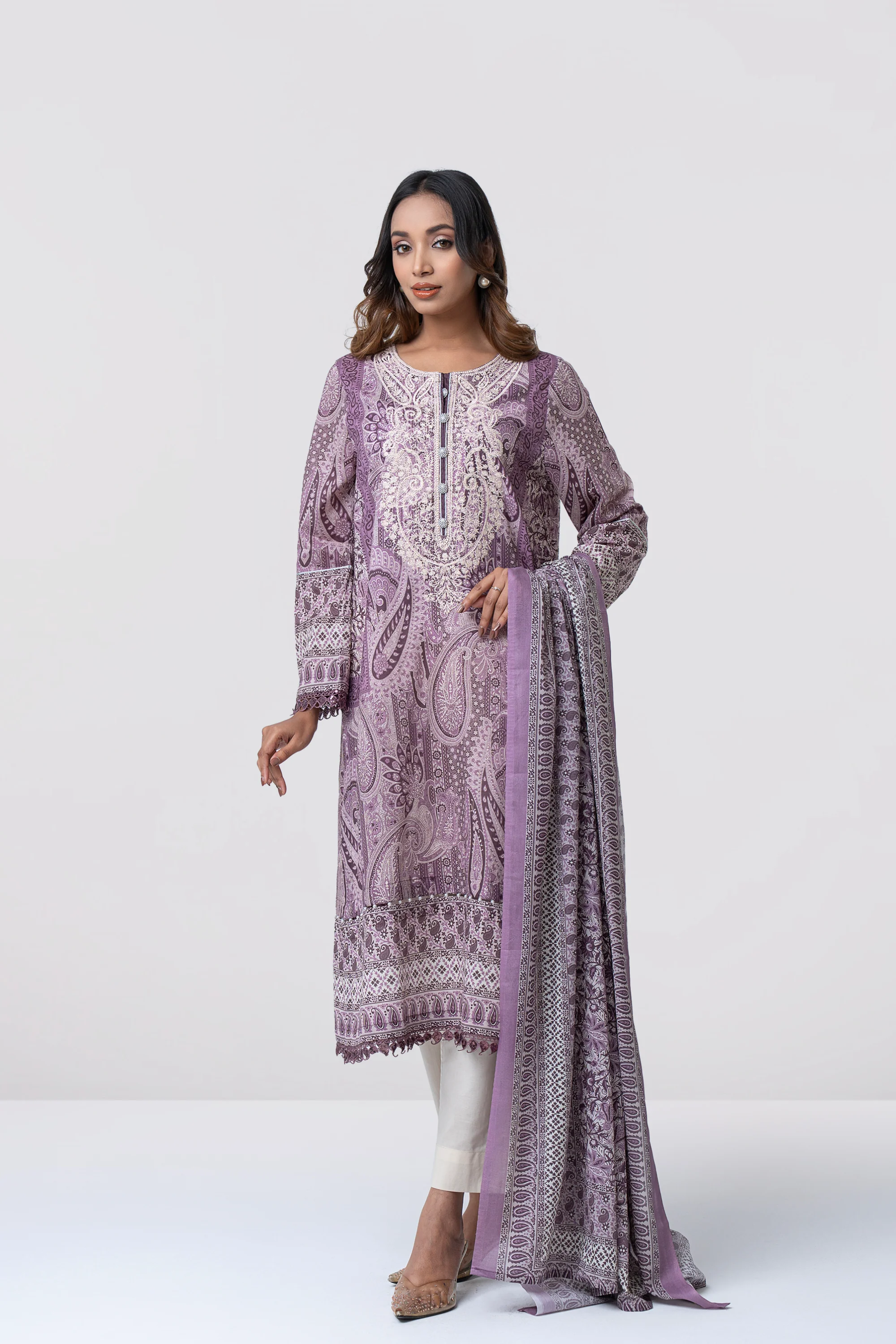 Smart Fit Embroidered and Printed Two-Piece Lawn - Image 7