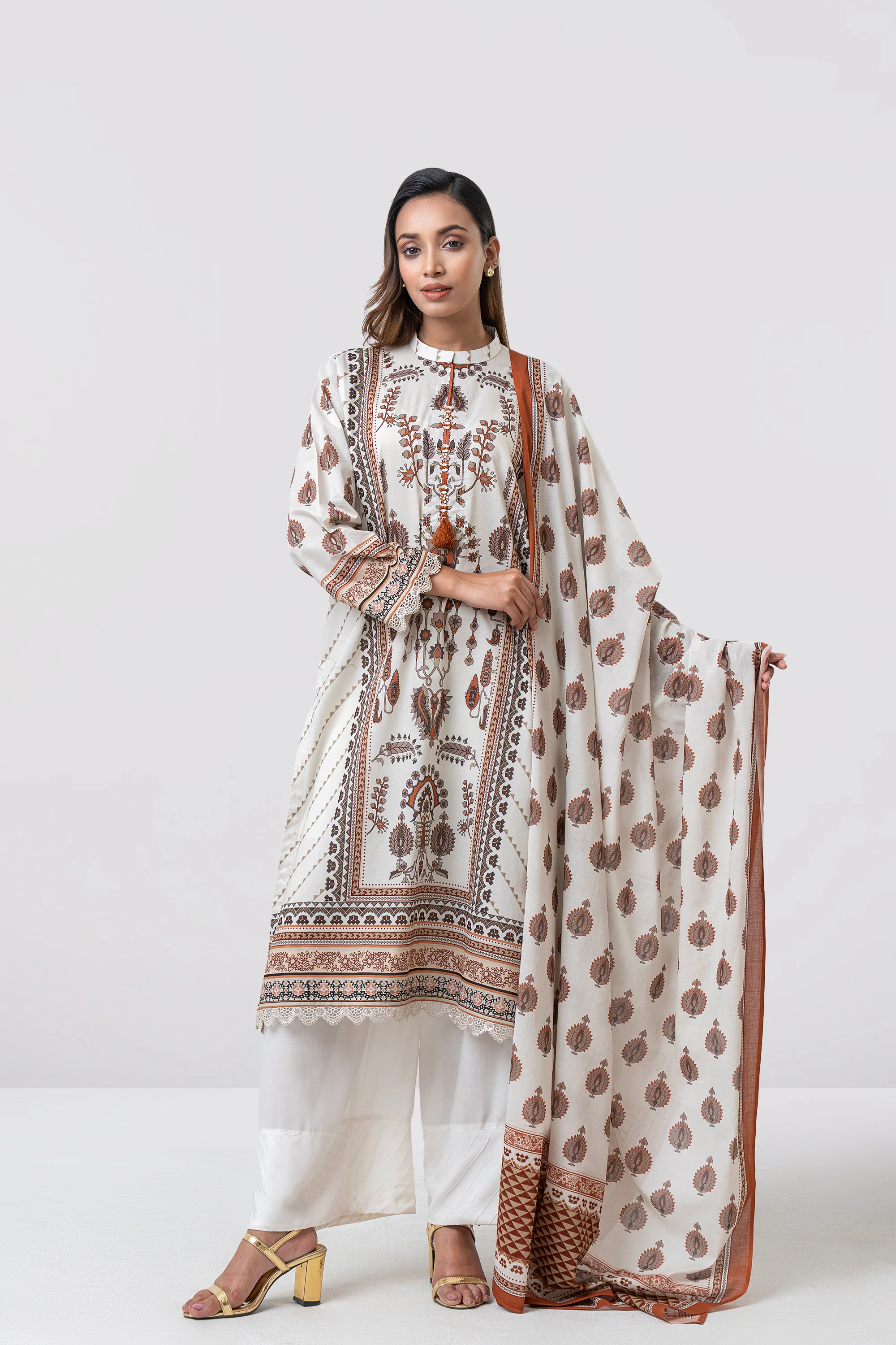 Relaxed Fit Printed Two-Piece Lawn - Image 3