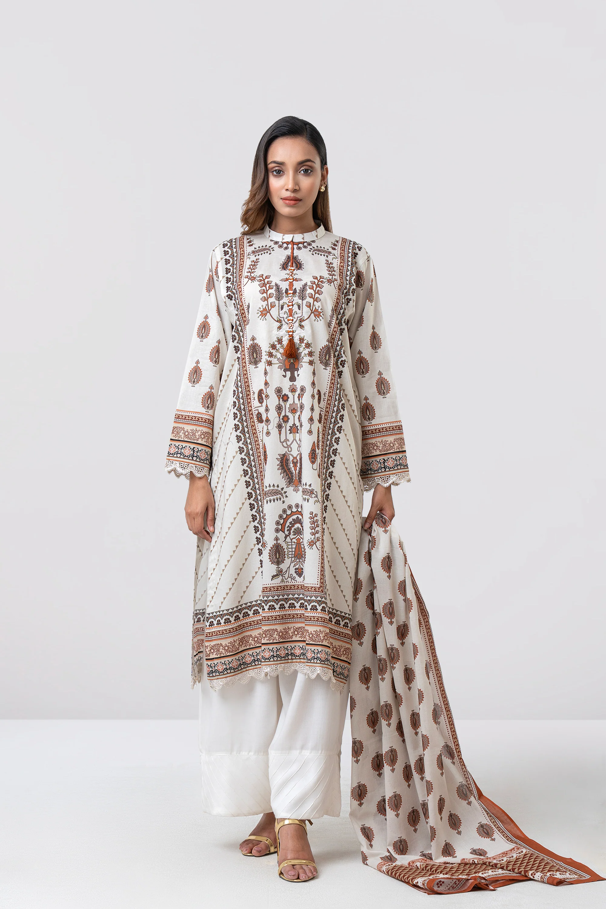 Relaxed Fit Printed Two-Piece Lawn - Image 4