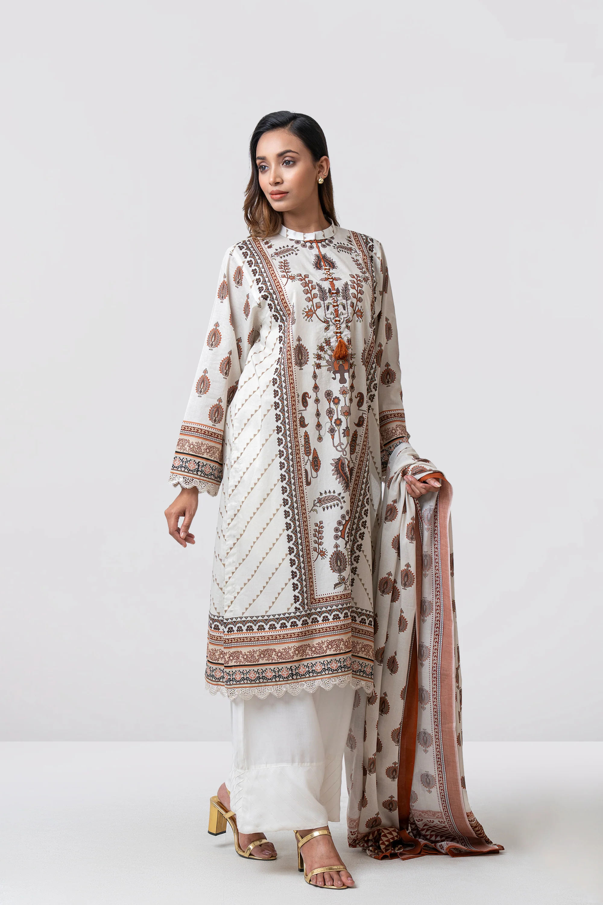 Relaxed Fit Printed Two-Piece Lawn - Image 5