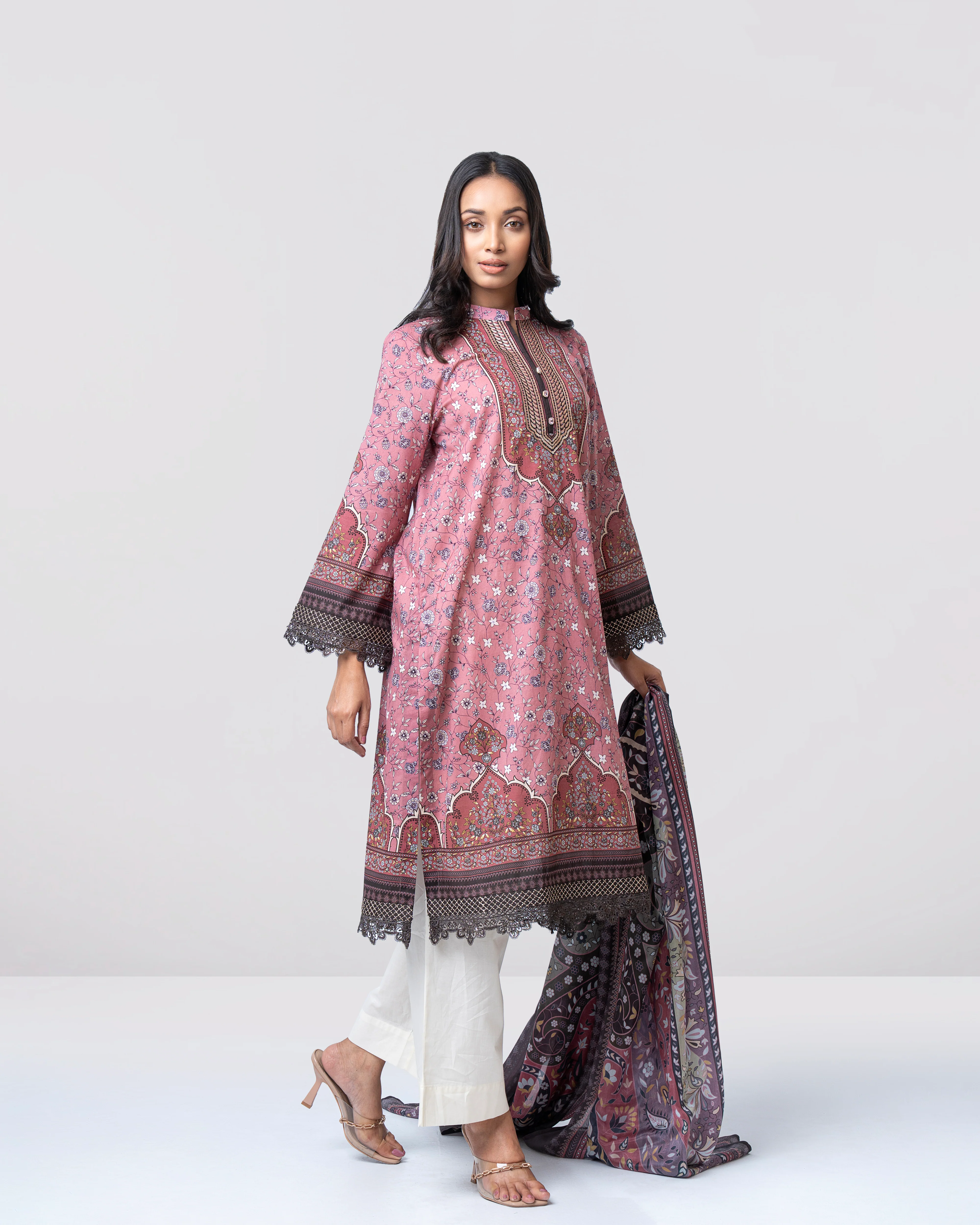 Smart Fit Printed Two-Piece Lawn with Silk Dupatta - Image 2