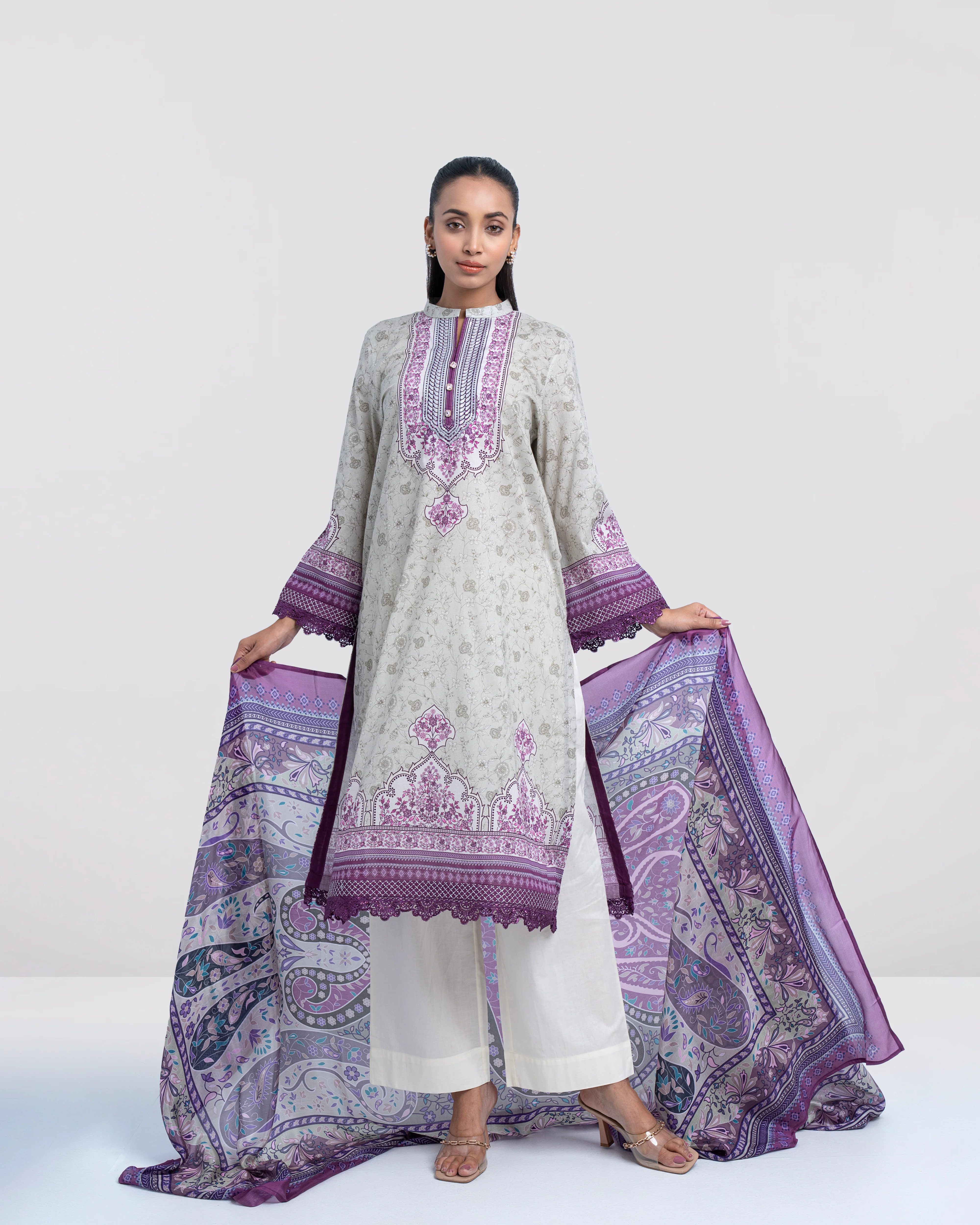 Smart Fit Printed Two-Piece Lawn with Silk Dupatta - Image 6