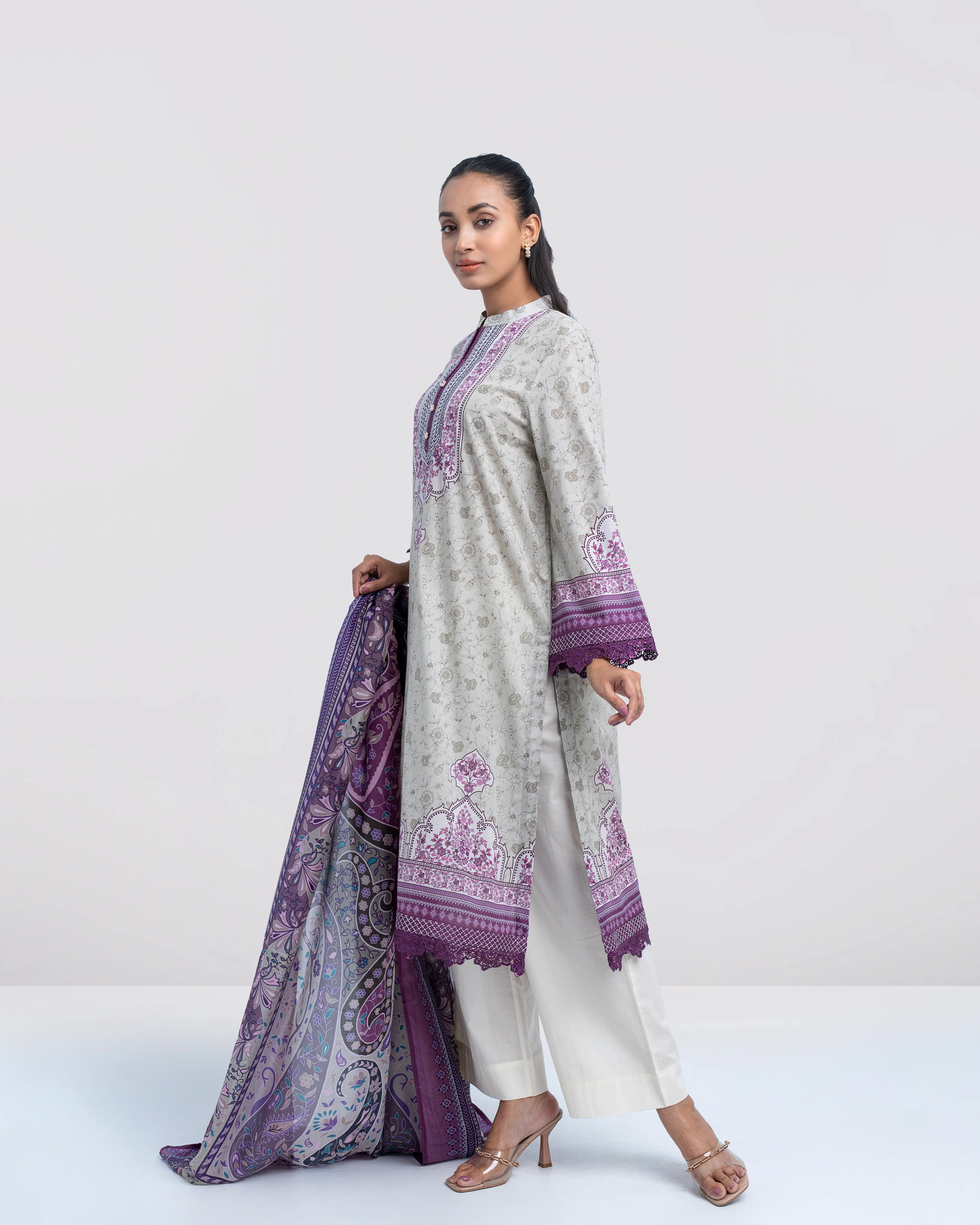 Smart Fit Printed Two-Piece Lawn with Silk Dupatta - Image 8