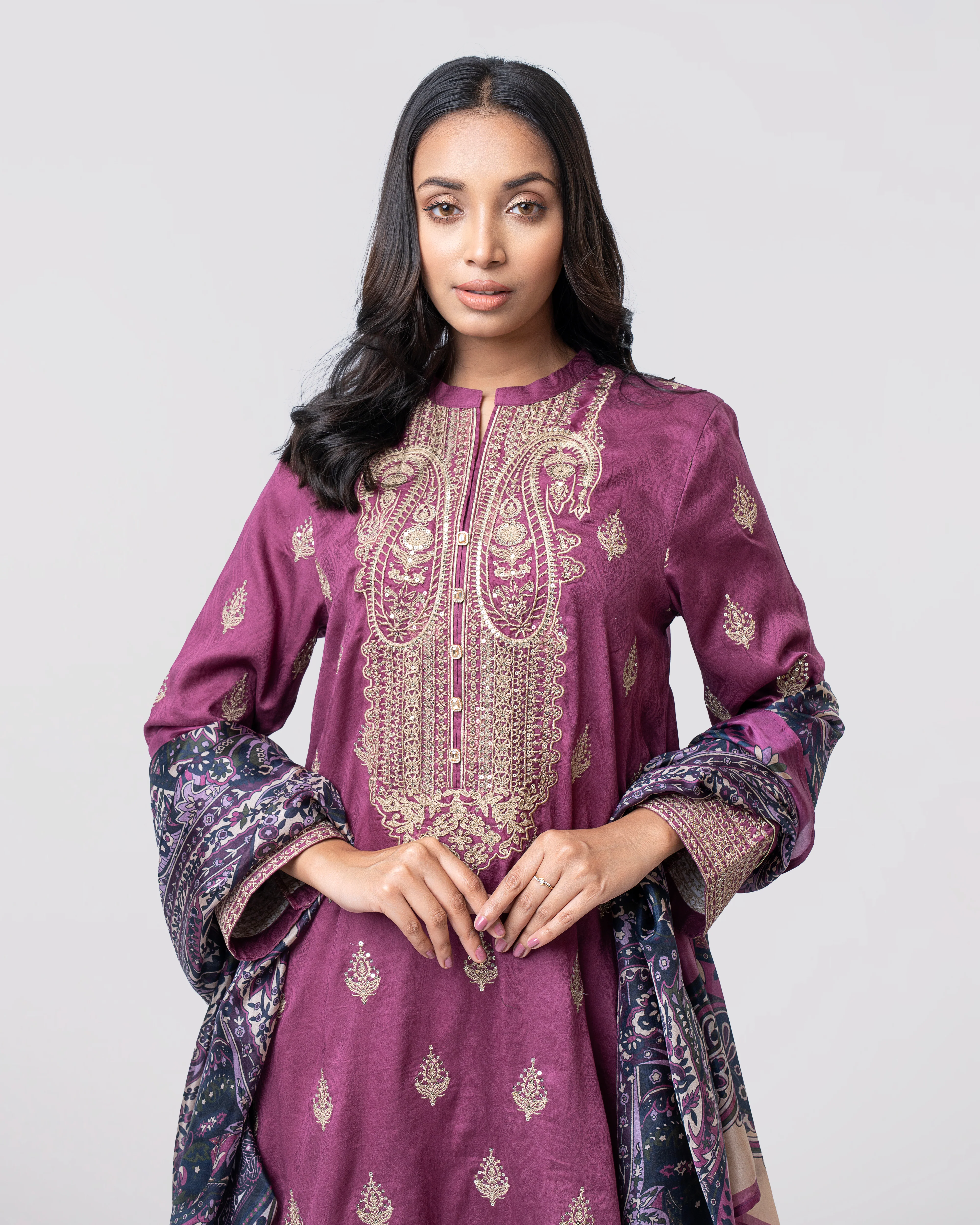 Smart Fit Printed Two-Piece Lawn with Silk Dupatta - Image 5