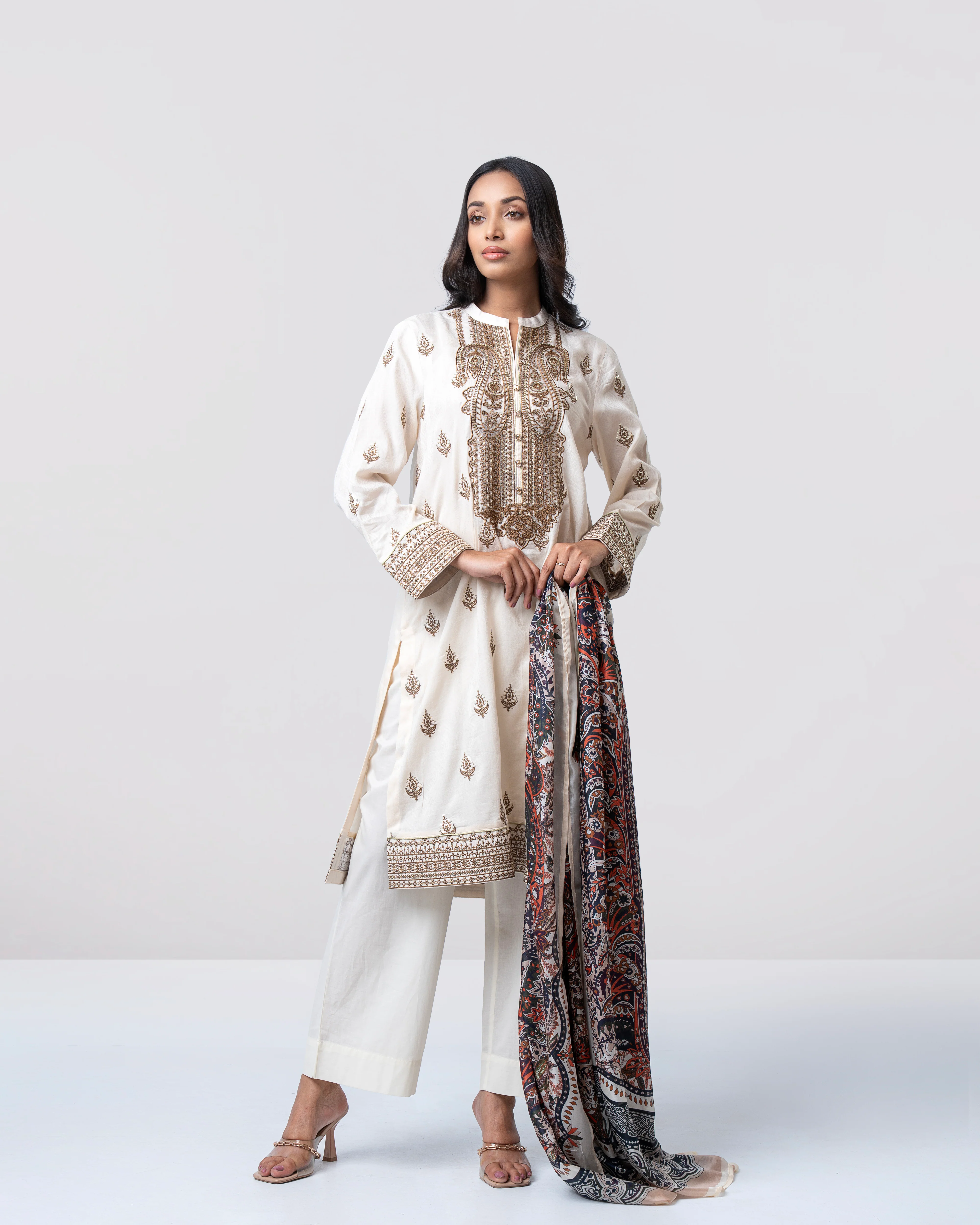 Smart Fit Printed Two-Piece Lawn with Silk Dupatta - Image 9