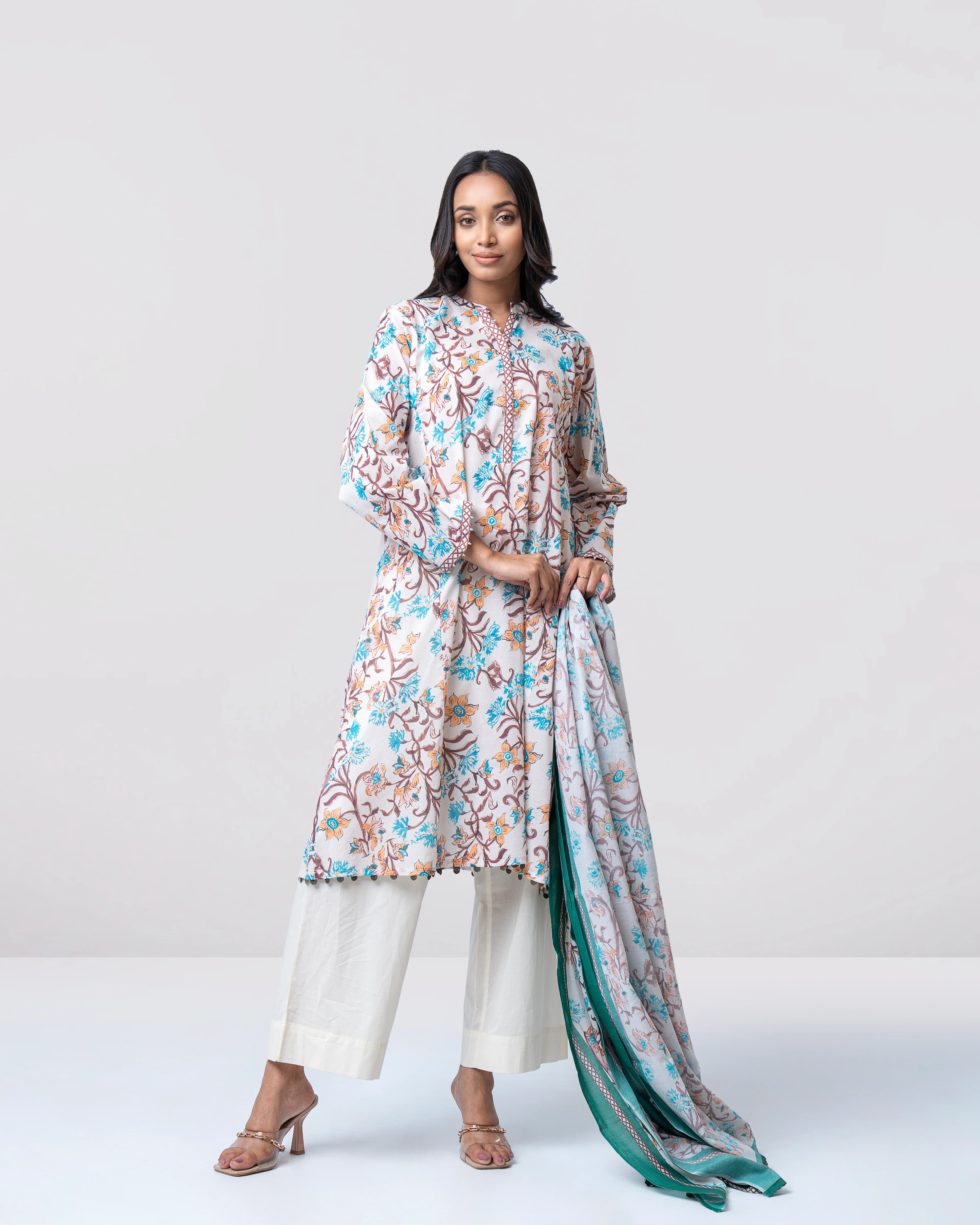 Relaxed Fit Printed Two-Piece Lawn - Image 10