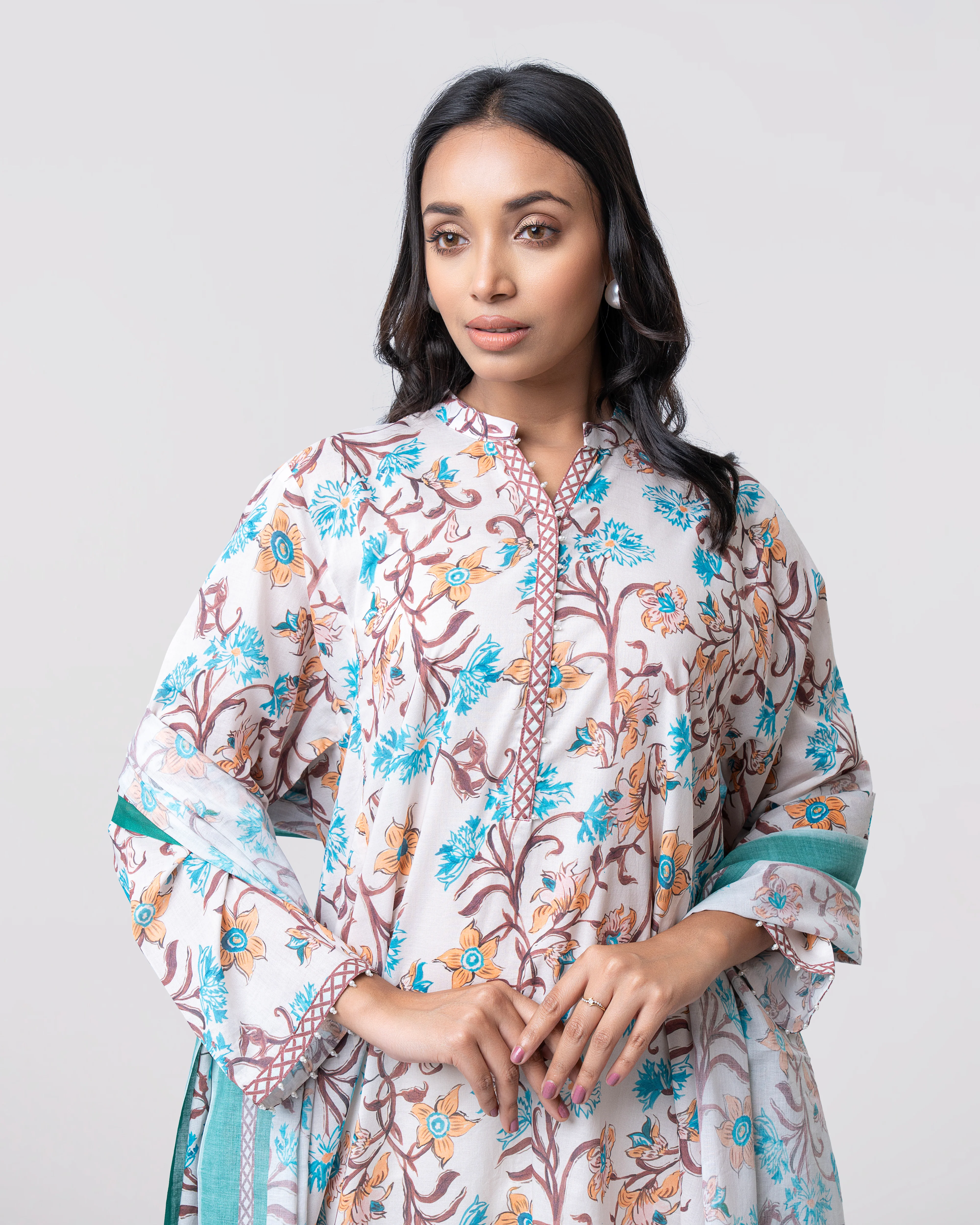 Relaxed Fit Printed Two-Piece Lawn - Image 12