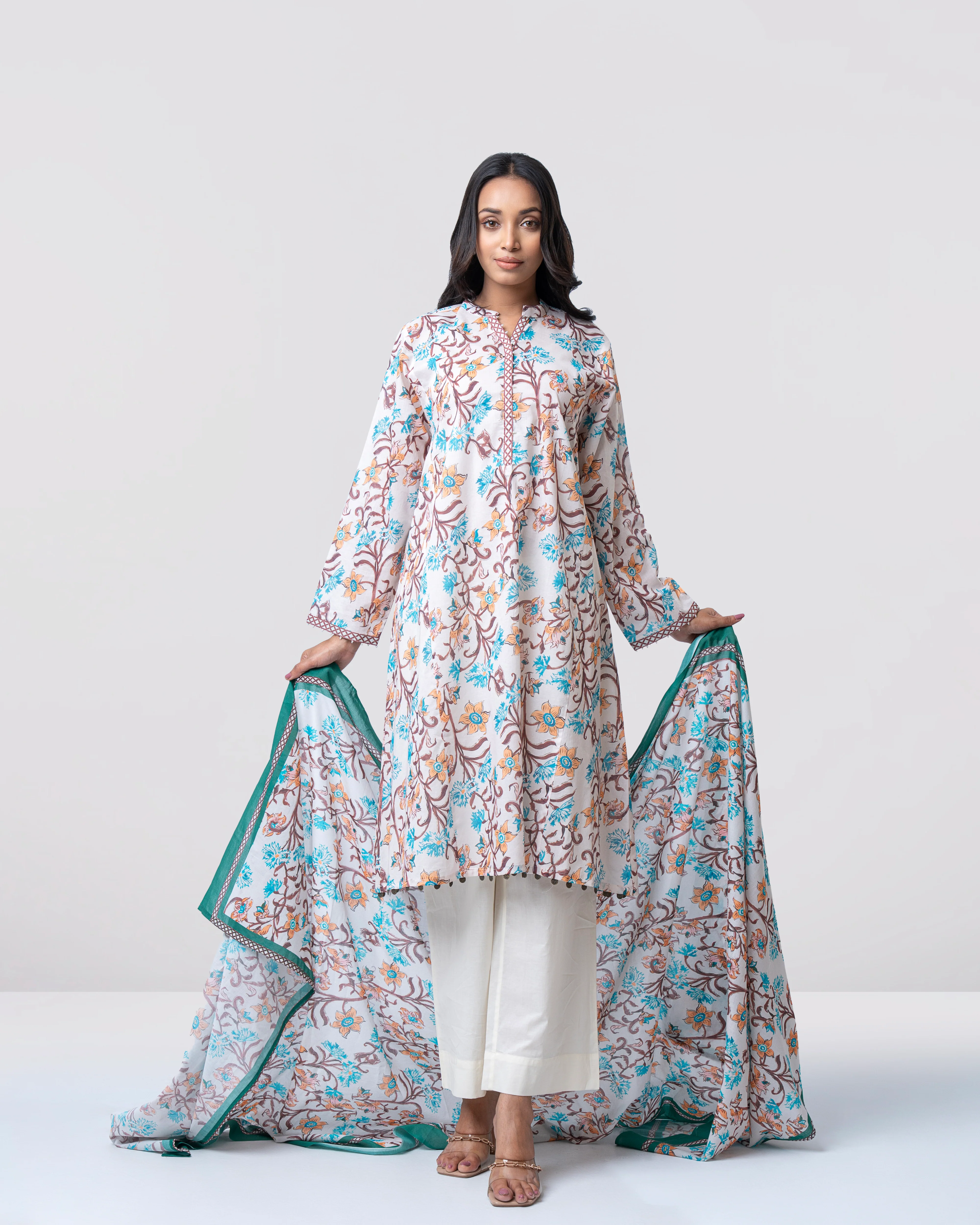 Relaxed Fit Printed Two-Piece Lawn - Image 7