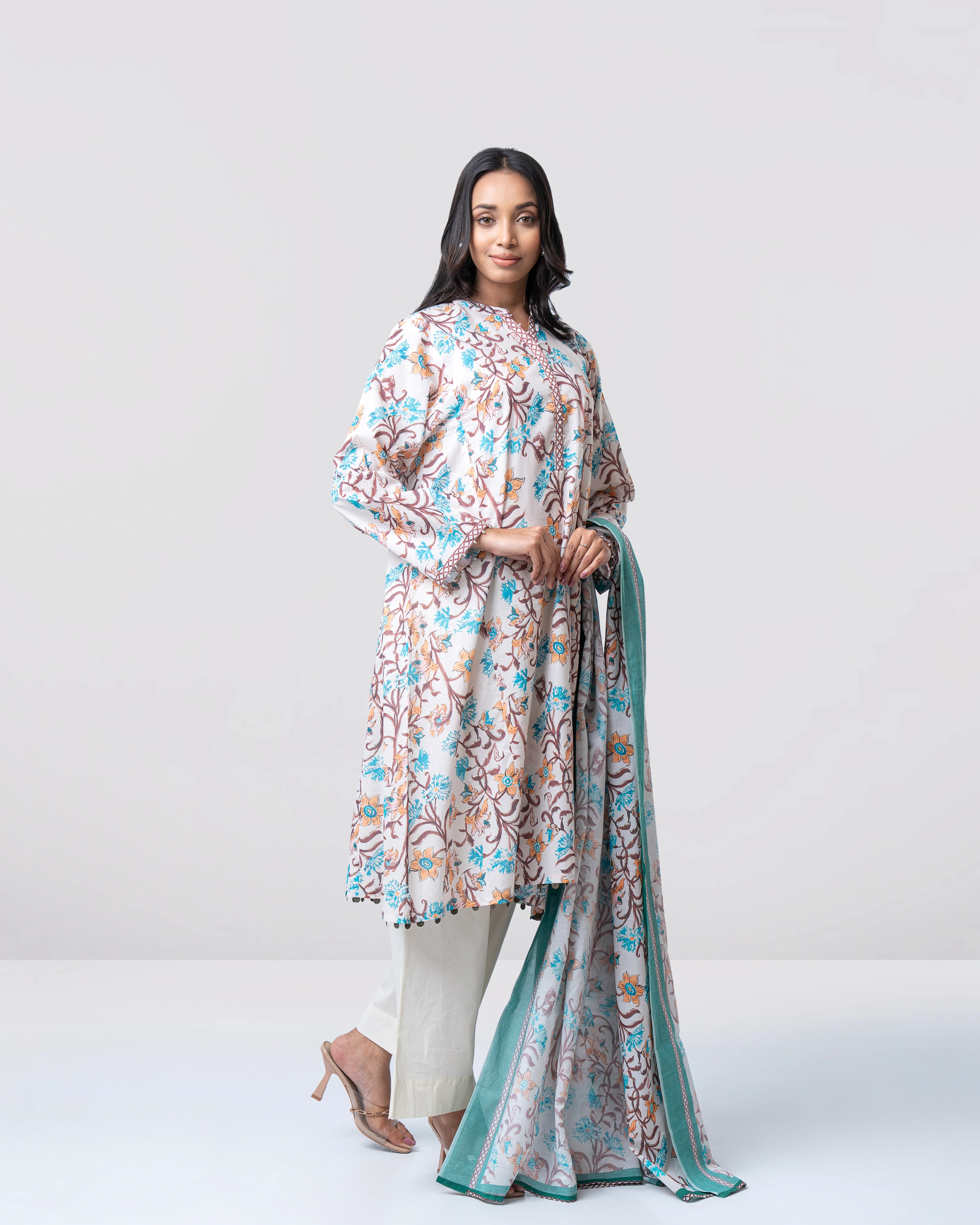 Relaxed Fit Printed Two-Piece Lawn - Image 8