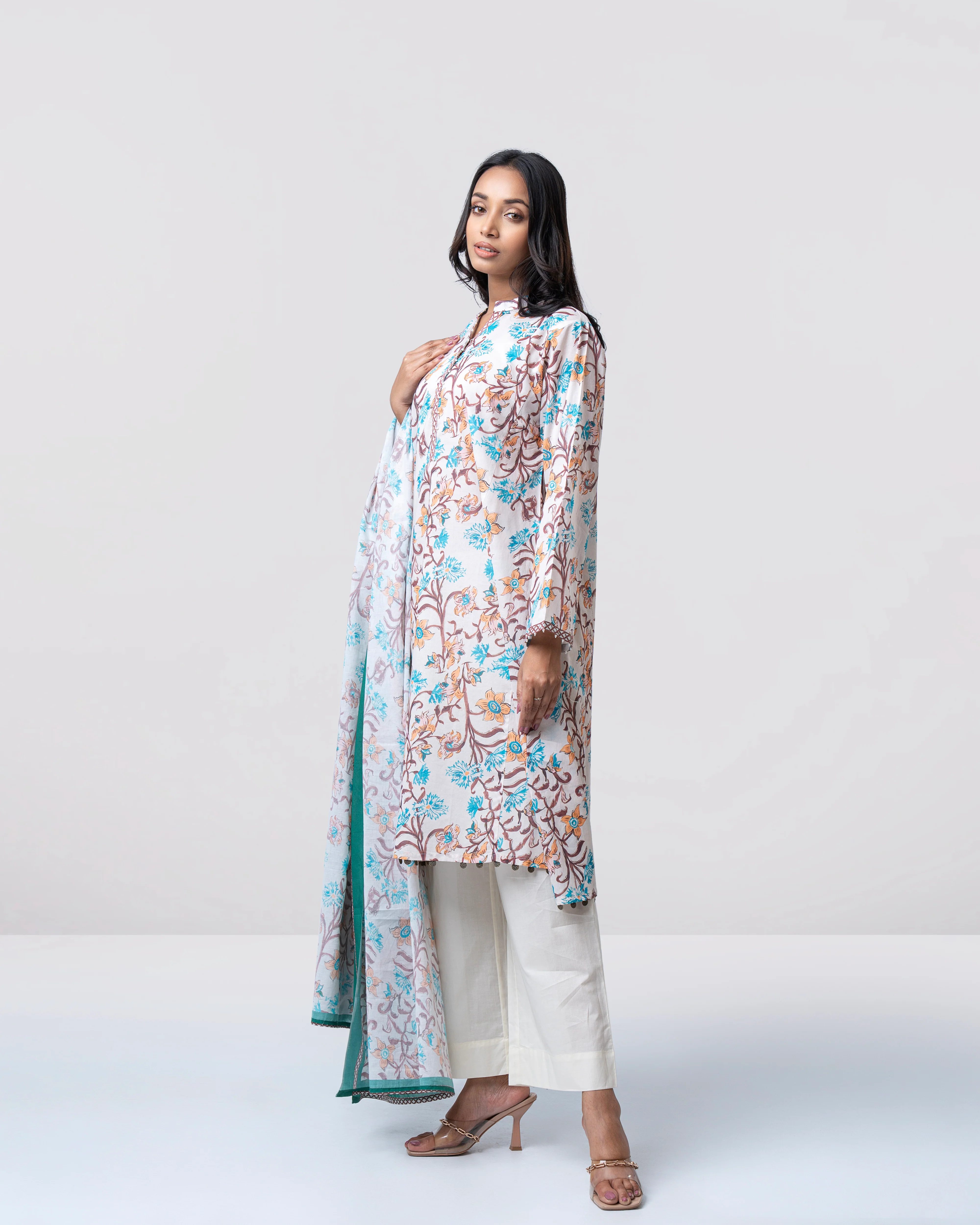Relaxed Fit Printed Two-Piece Lawn - Image 9