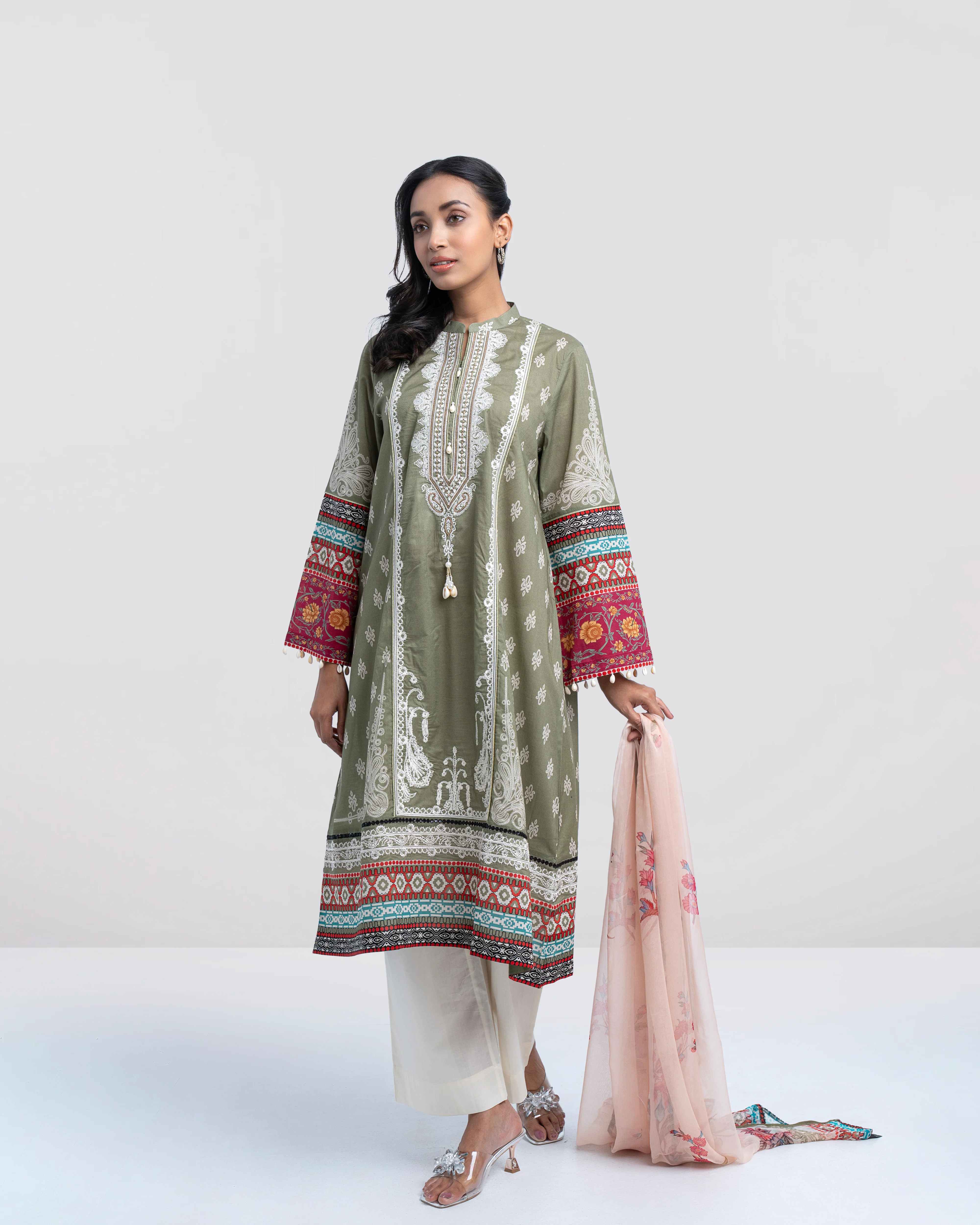 Smart Fit Printed Two-Piece Lawn with Chiffon Dupatta - Image 10