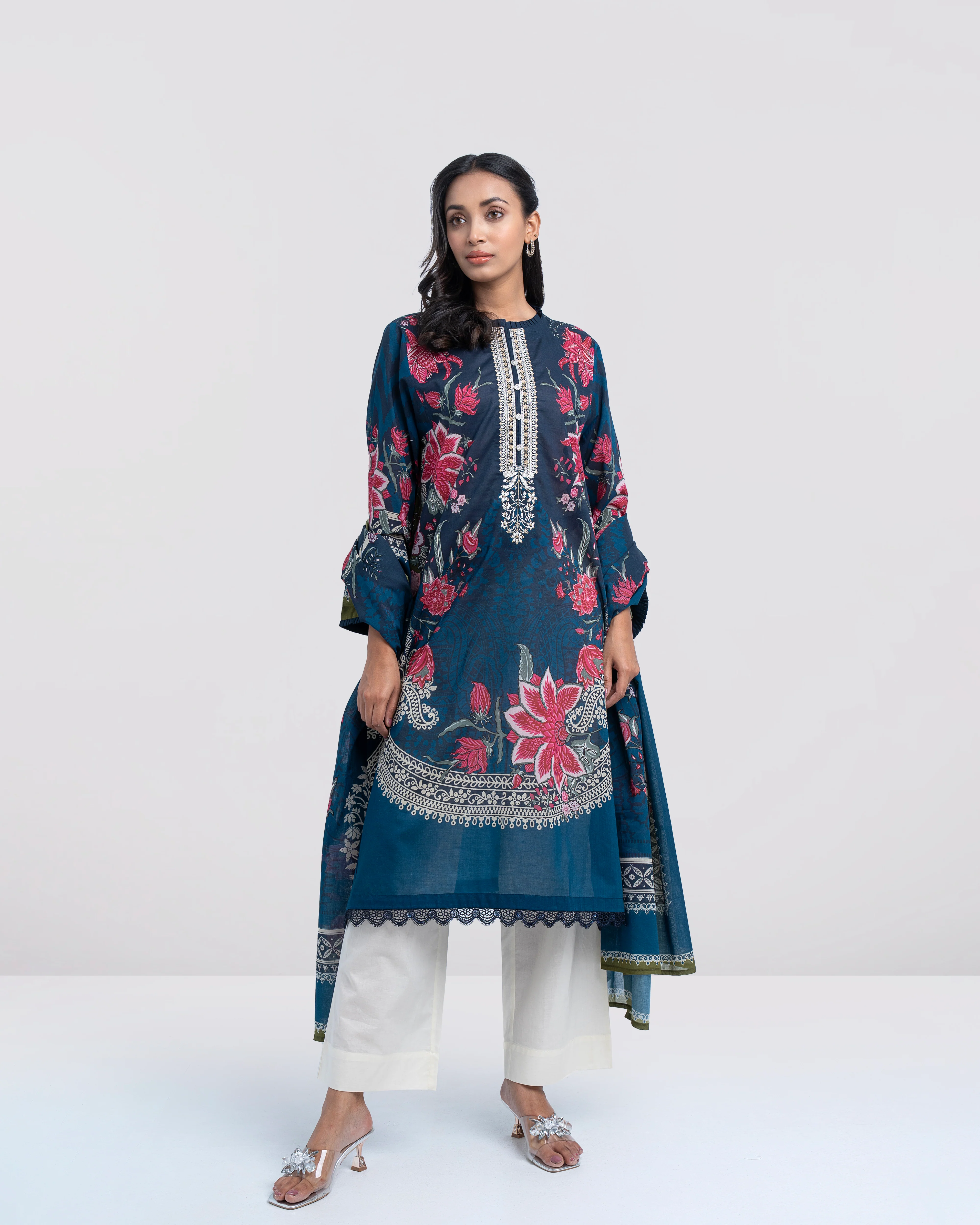 Relaxed fit Printed Two-Piece Lawn - Image 2