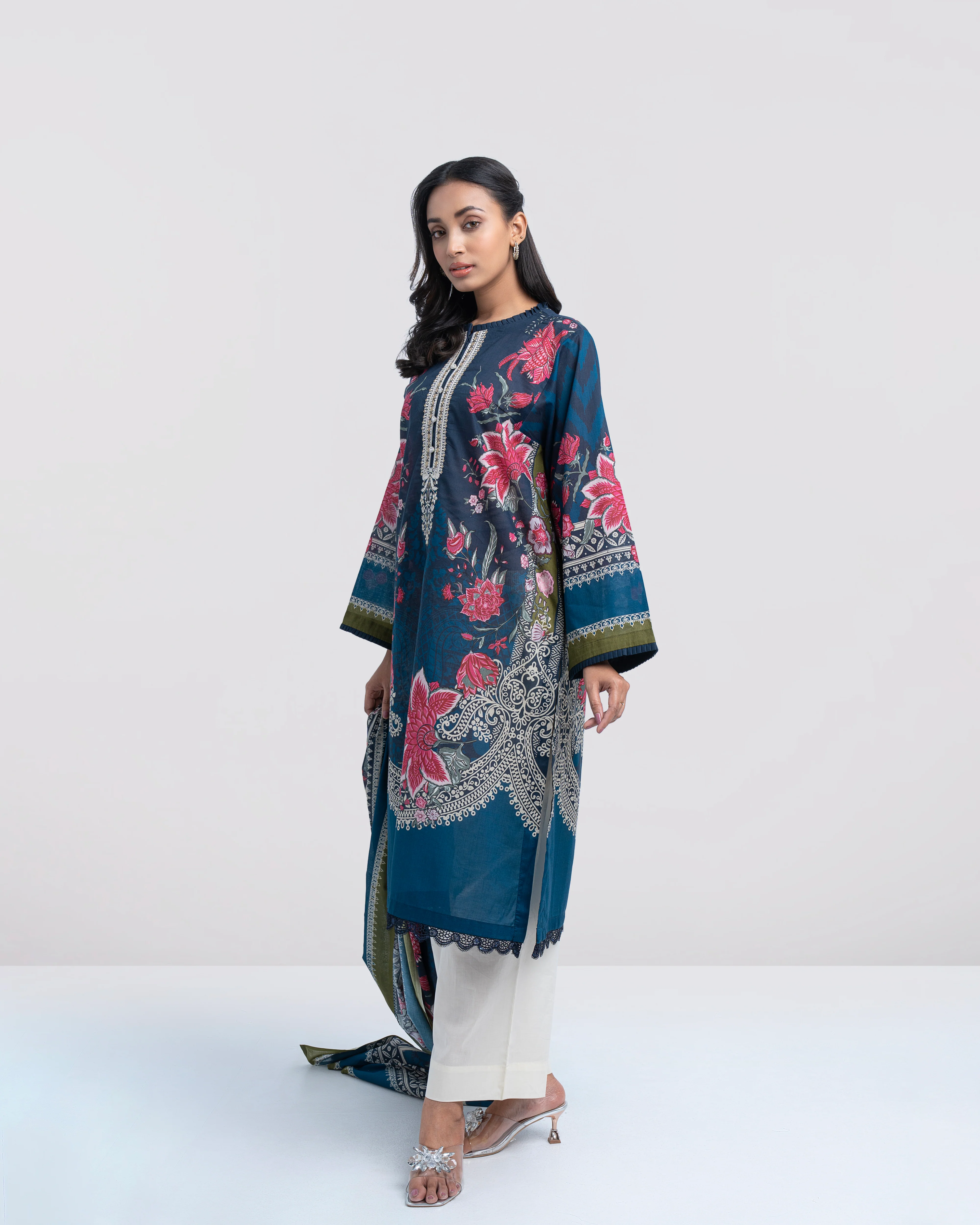 Relaxed fit Printed Two-Piece Lawn - Image 3