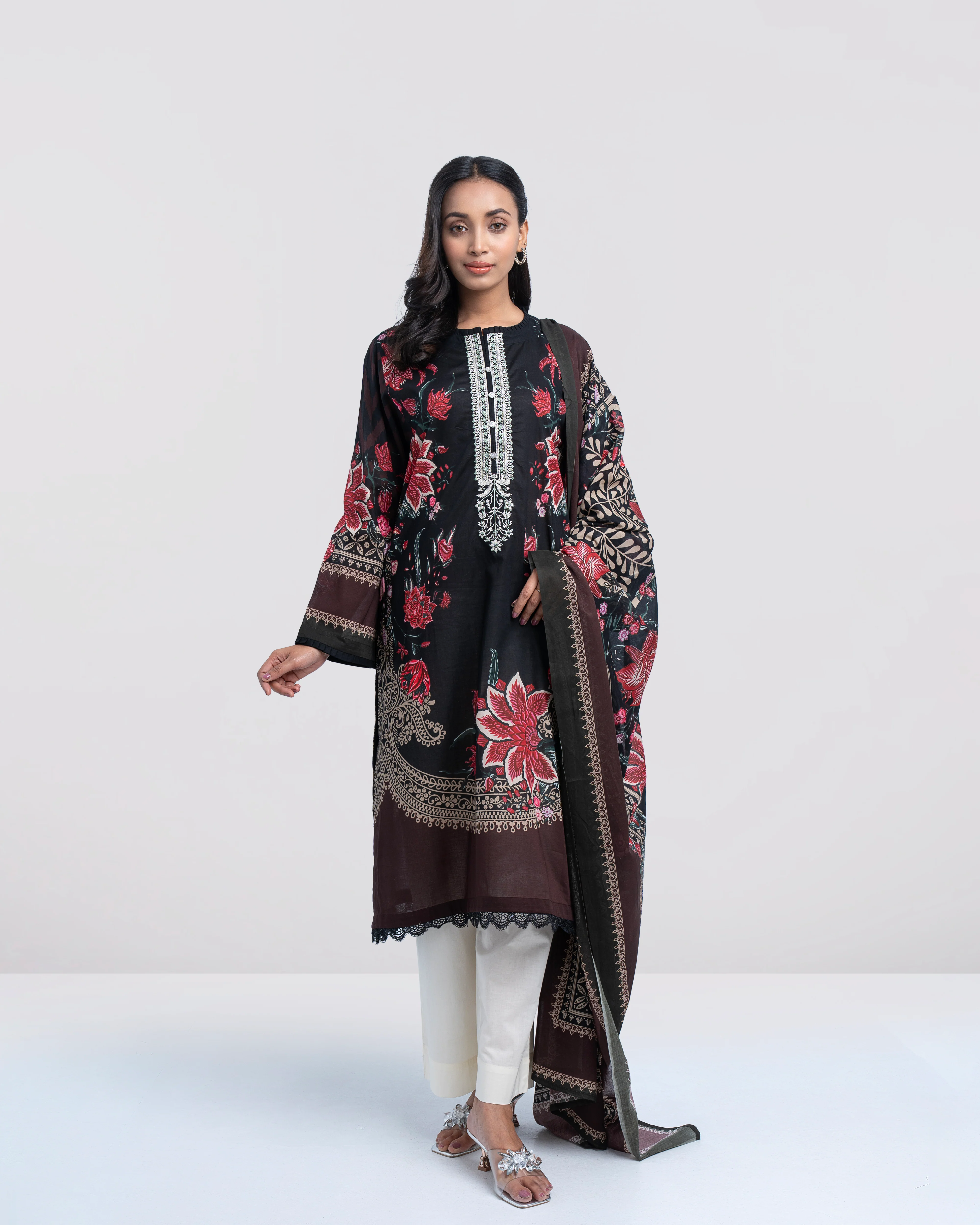 Relaxed fit Printed Two-Piece Lawn - Image 8