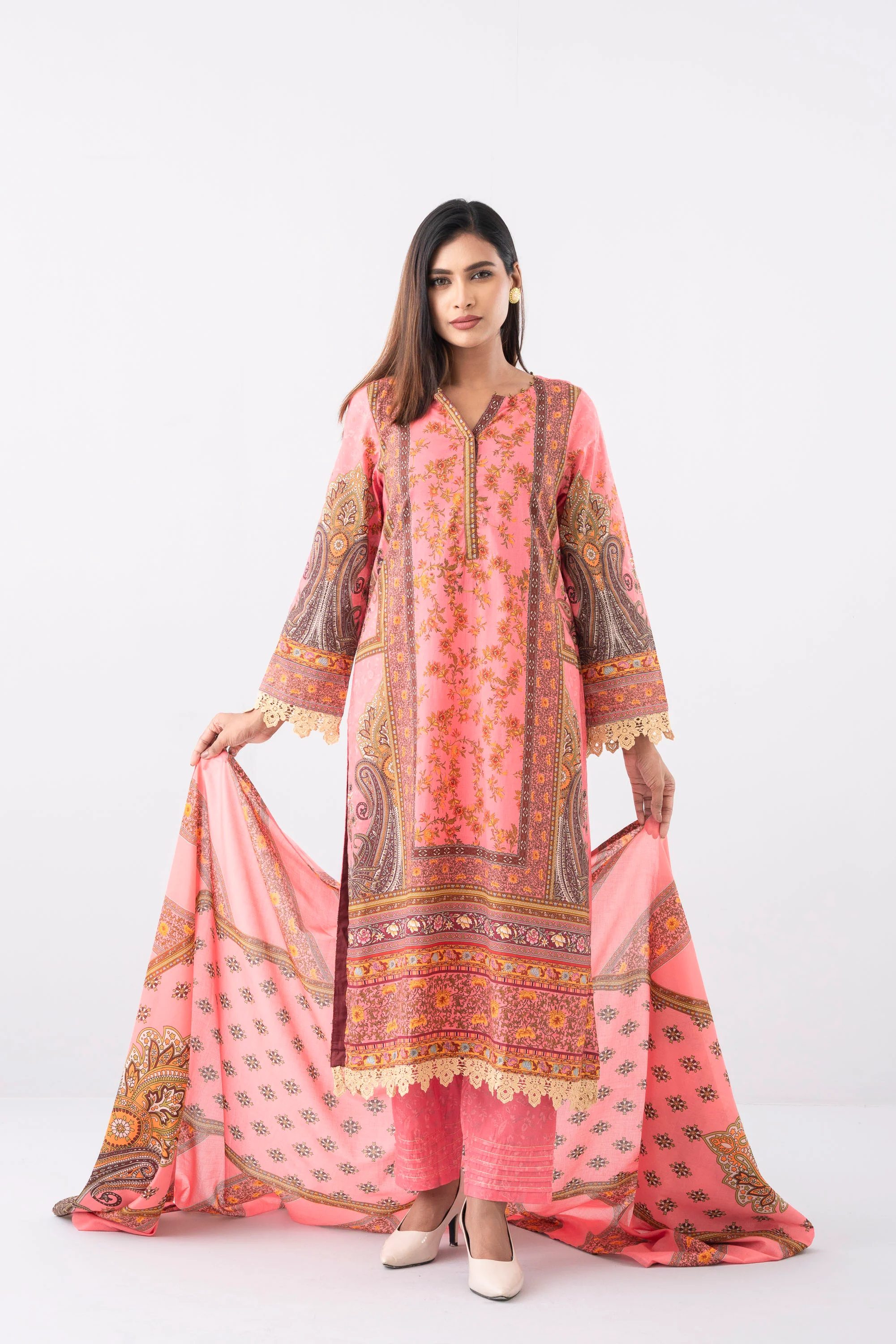 Smart Fit Printed Three-Piece Lawn