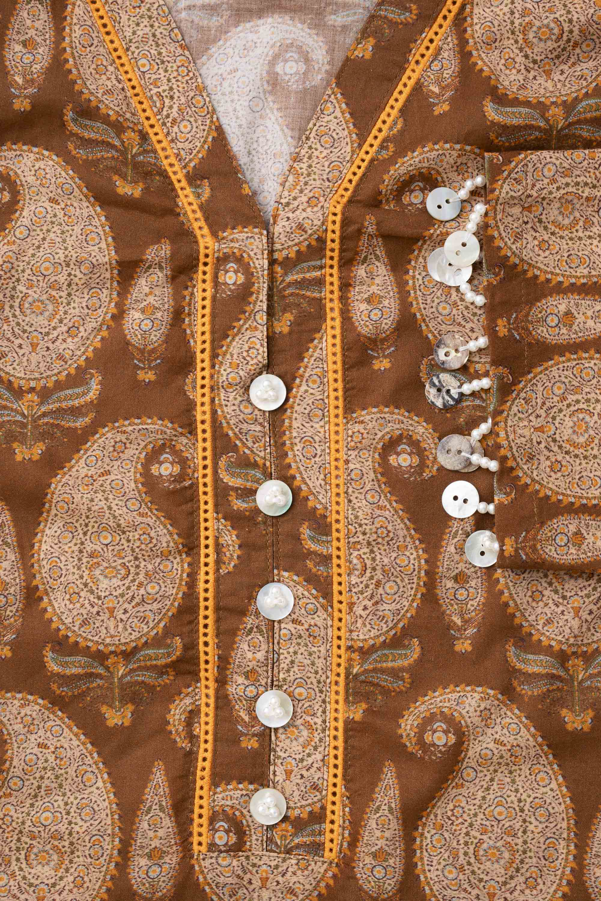 Relaxed Fit Printed Three-Piece Lawn with Chiffon Dupatta - Image 13
