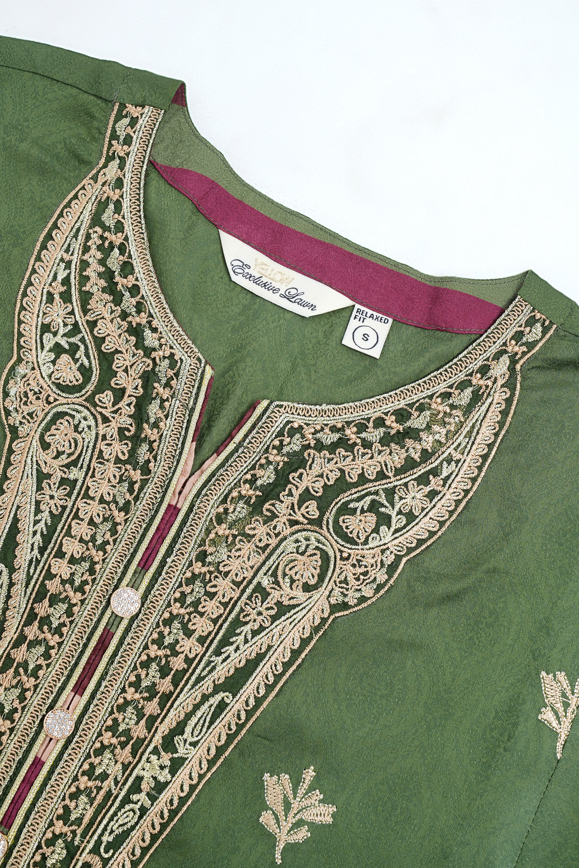 Relaxed Fit Embroidered Jacquard Three-Piece Lawn with Silk Dupatta - Image 14