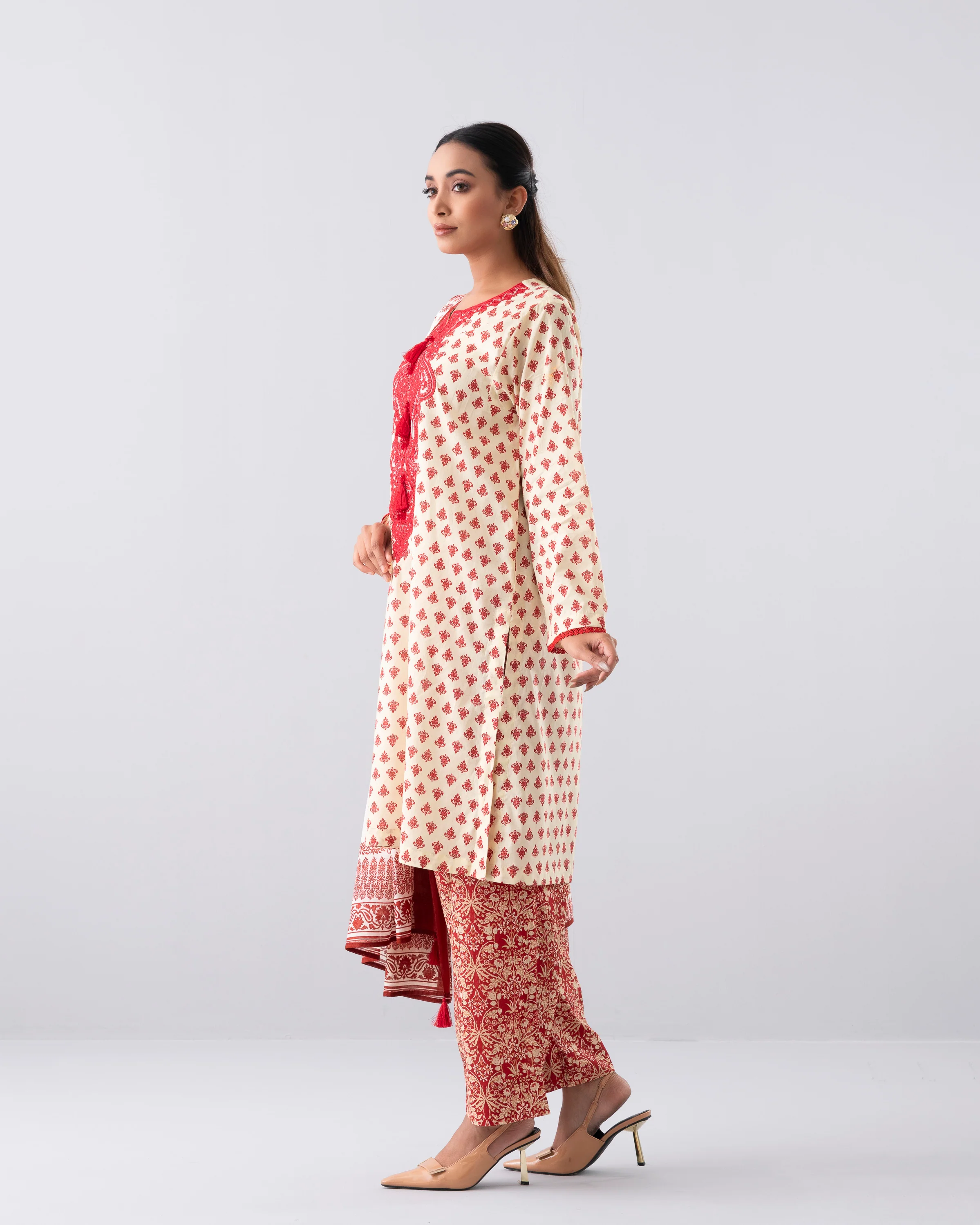 Relaxed Fit Printed Three-Piece Lawn - Image 3