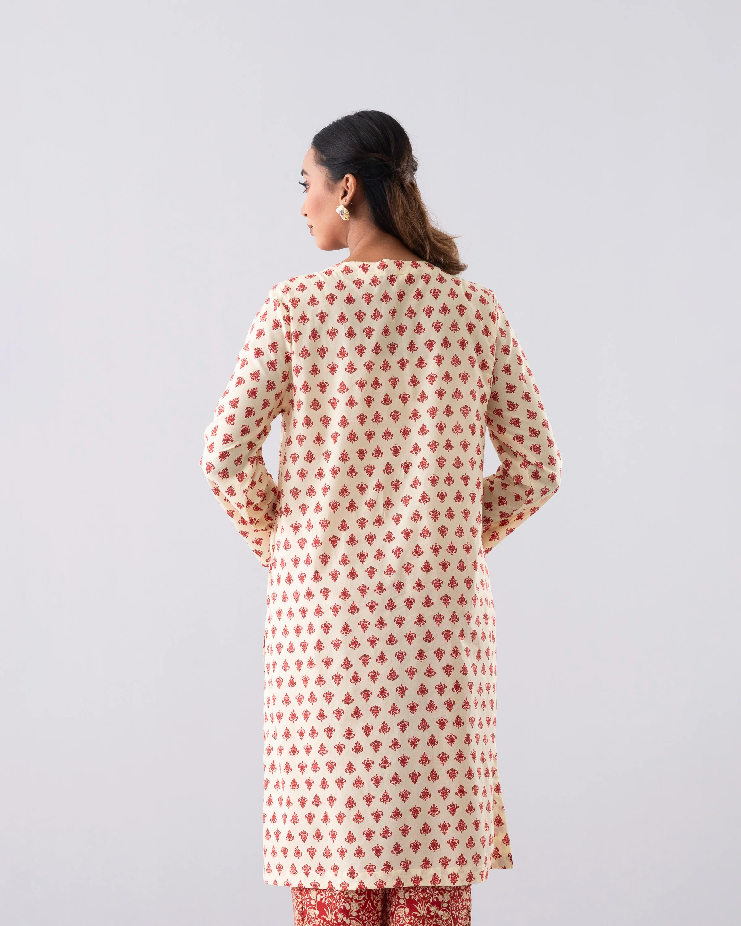 Relaxed Fit Printed Three-Piece Lawn - Image 4