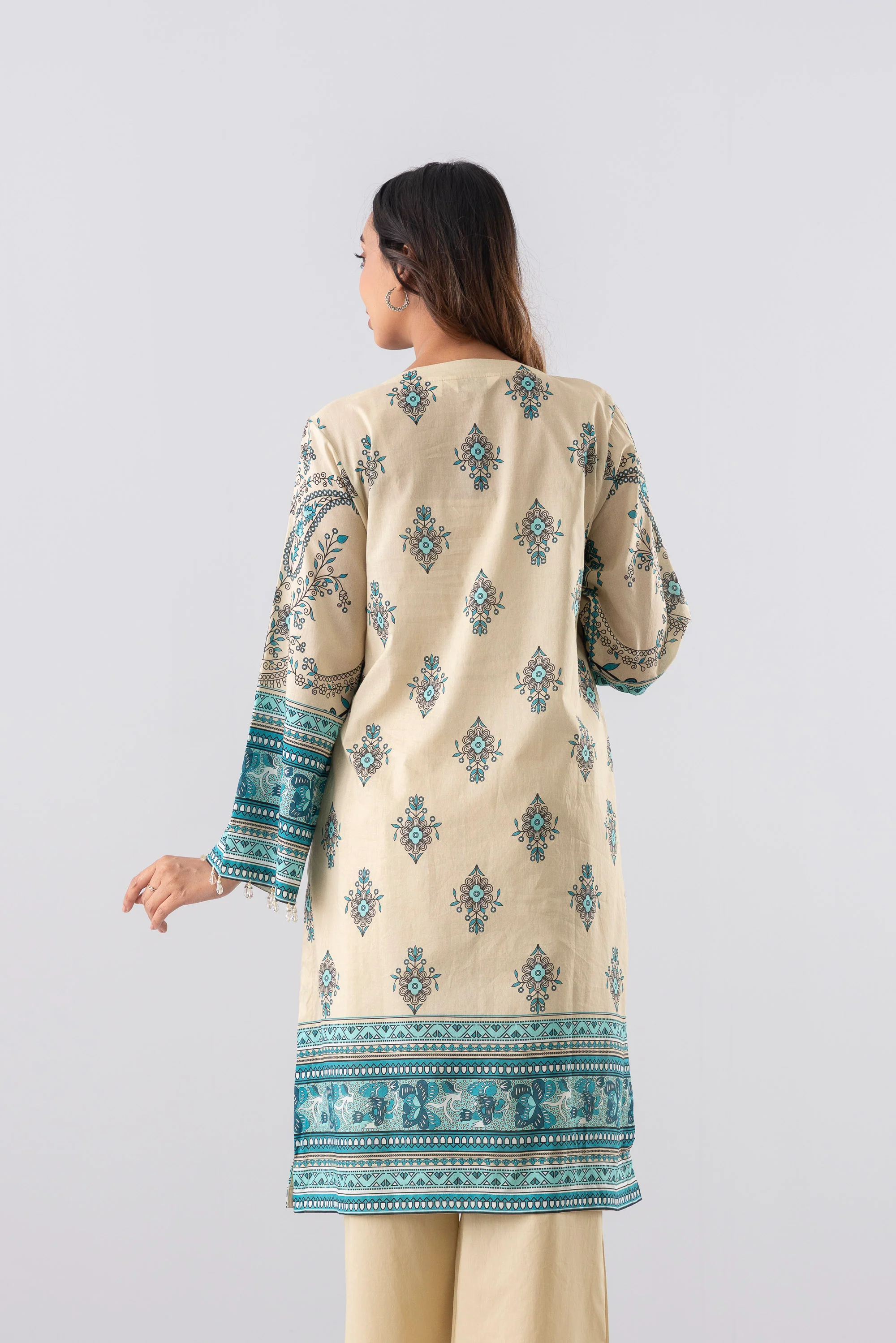 Relaxed Fit Printed Three-Piece Formal Lawn - Image 4