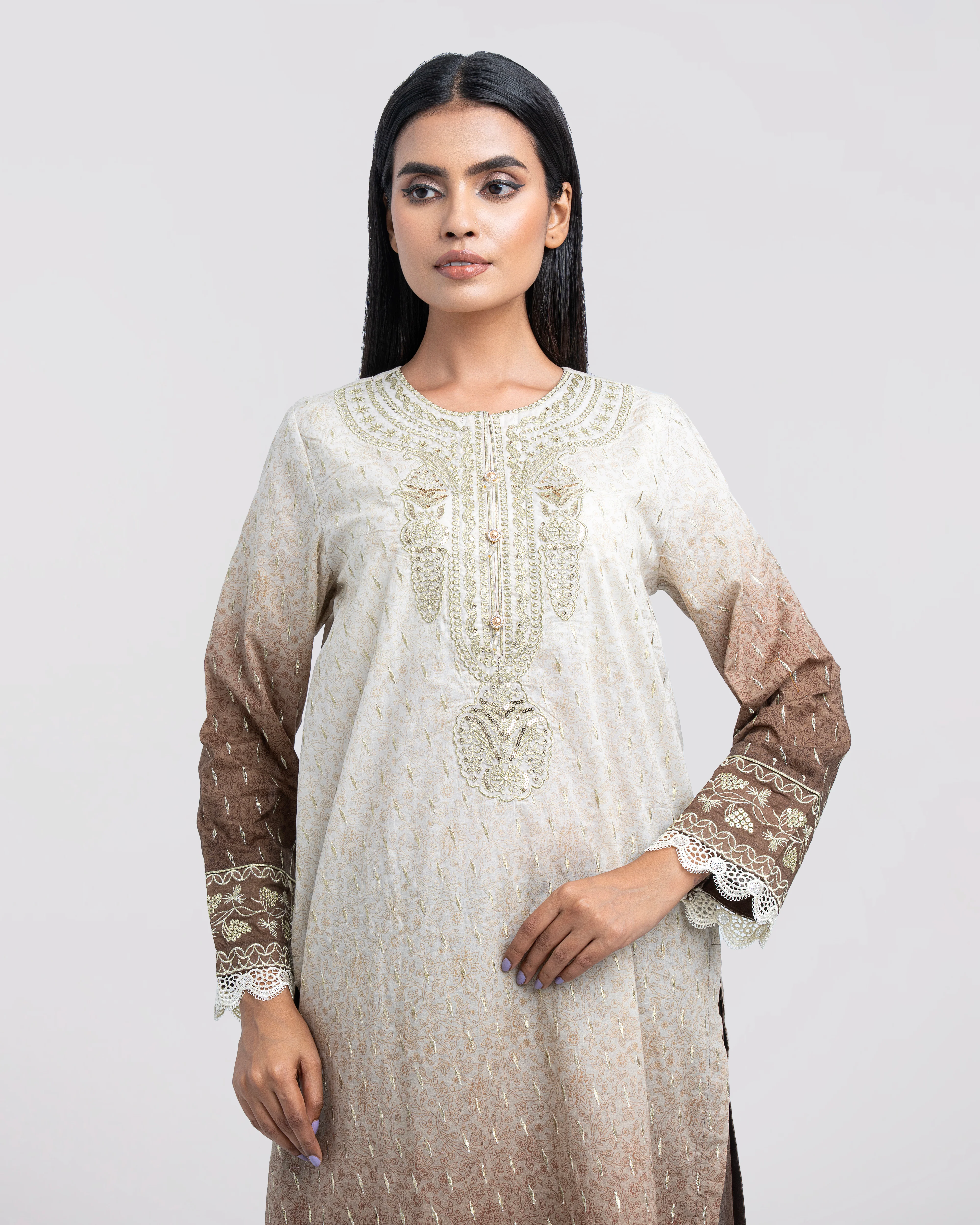 Smart Fit Printed Three-Piece Lawn with Silk Dupatta - Image 7