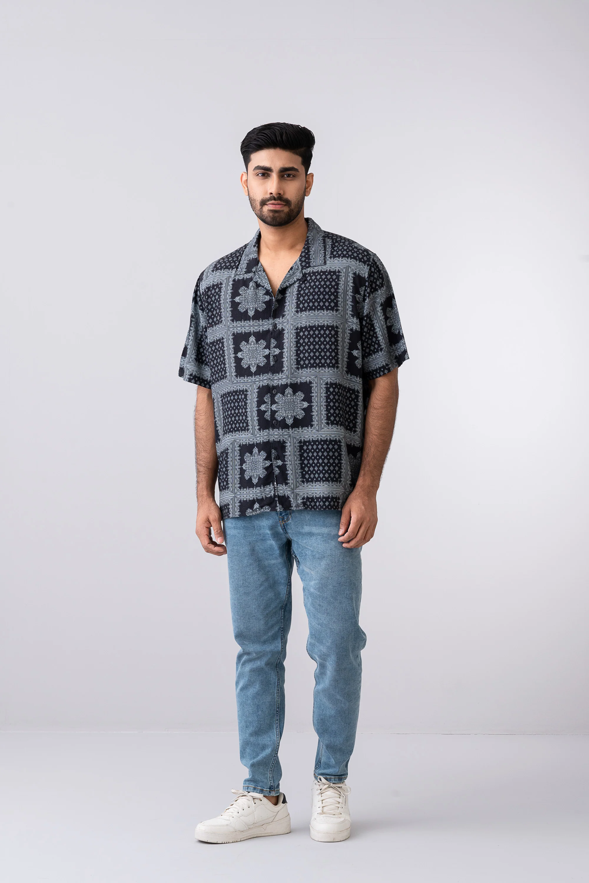 Boxy Fit Printed Casual Shirt