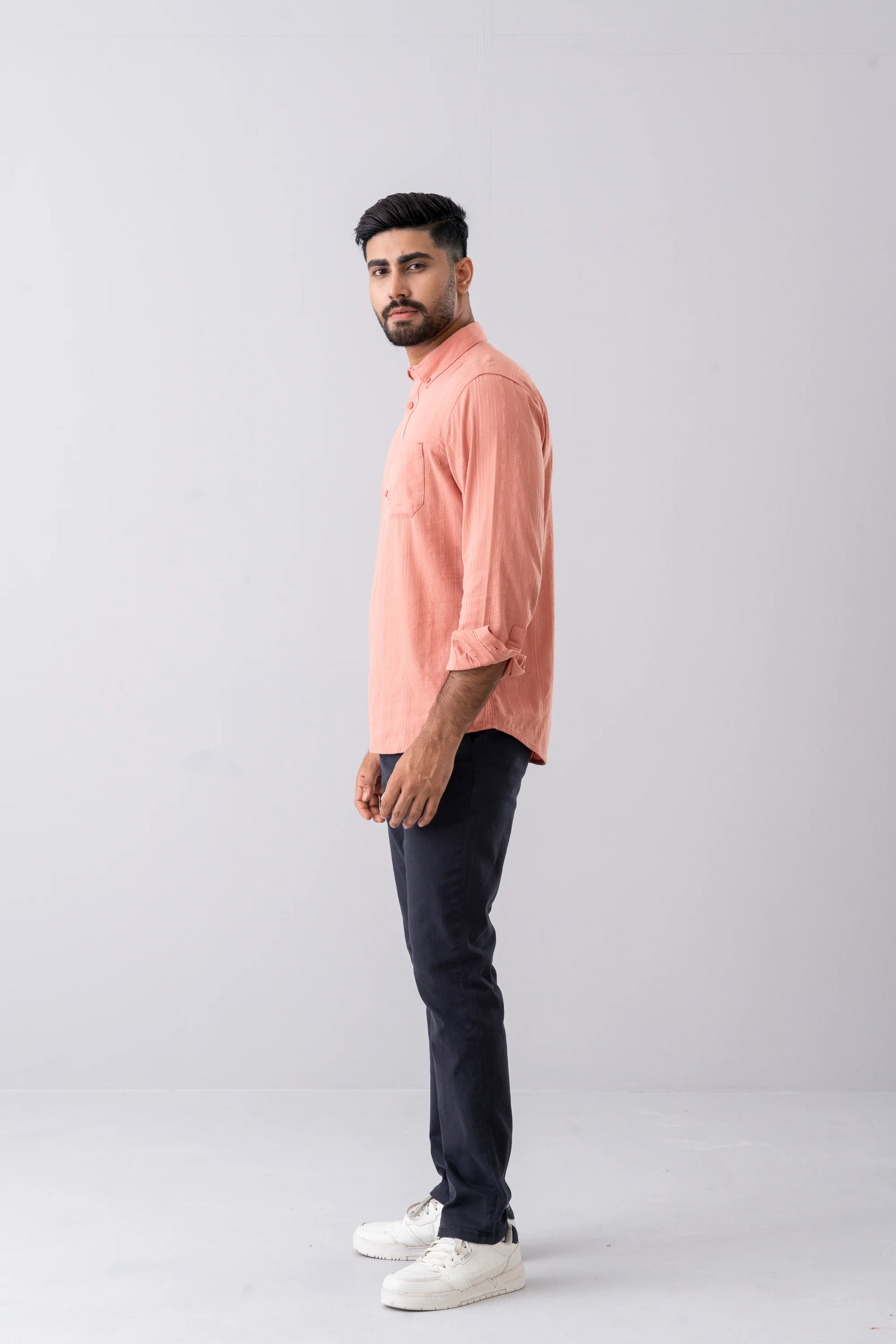 Slim Fit Textured Casual Shirt - Image 3