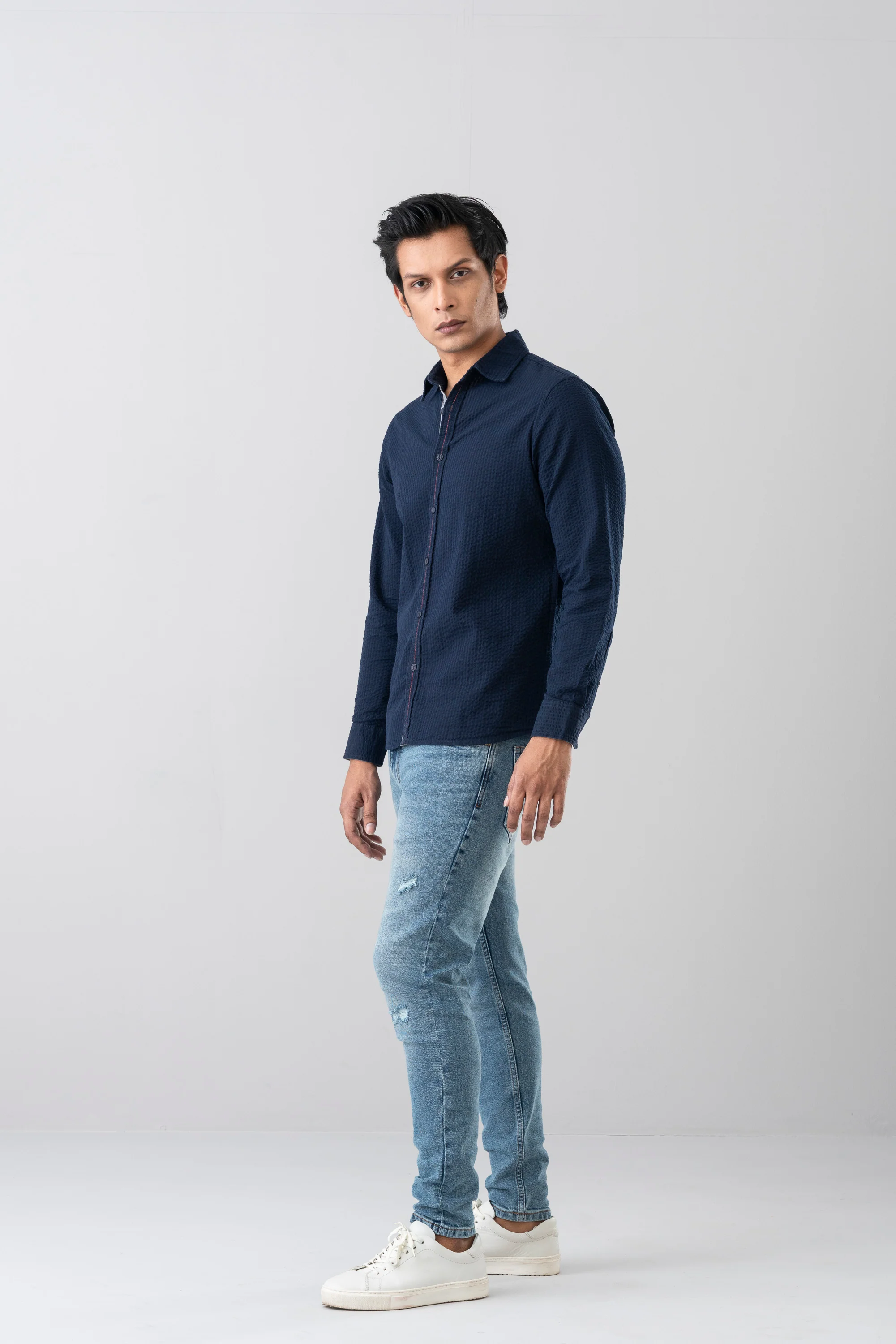 Regular Fit Textured Casual Shirt - Image 3