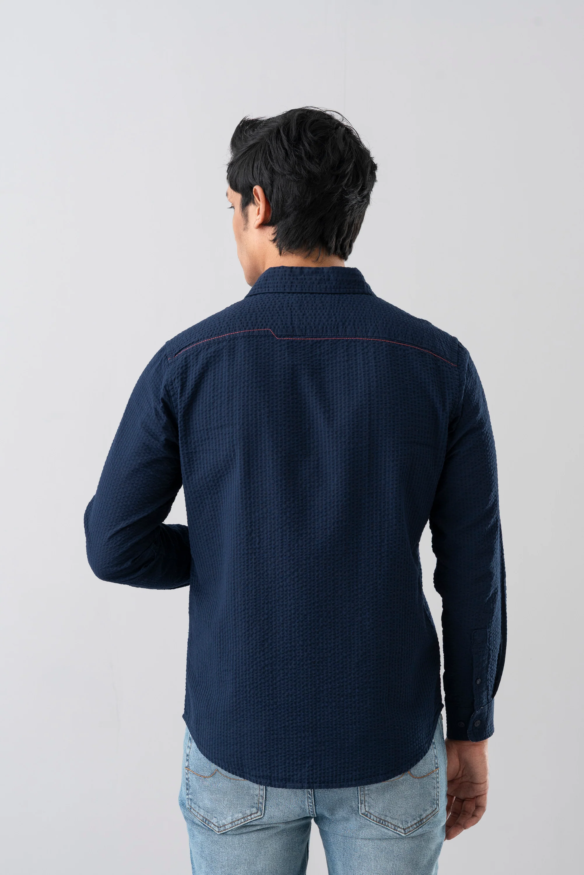 Regular Fit Textured Casual Shirt - Image 4