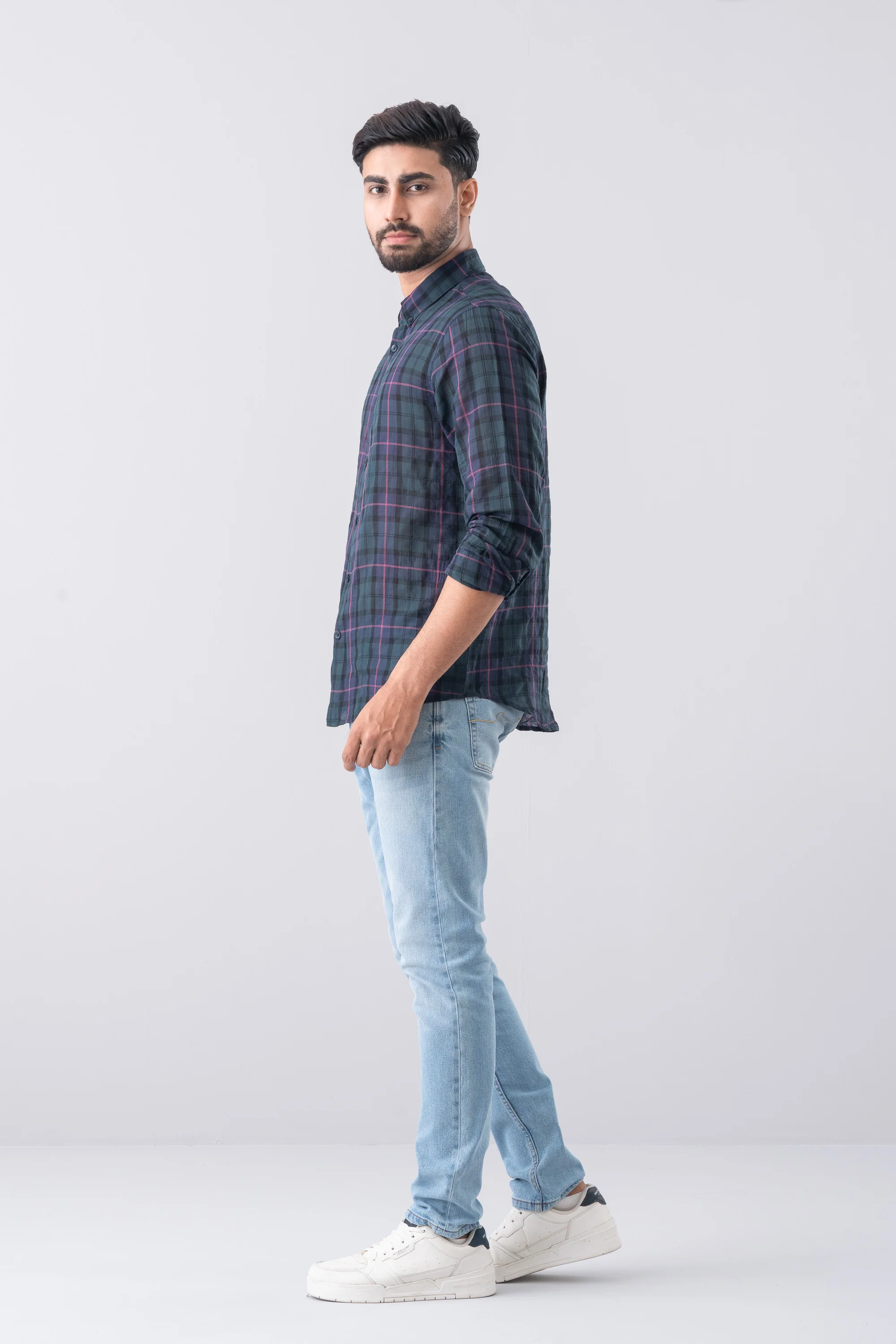 Regular Fit Checkered Casual Shirt - Image 3