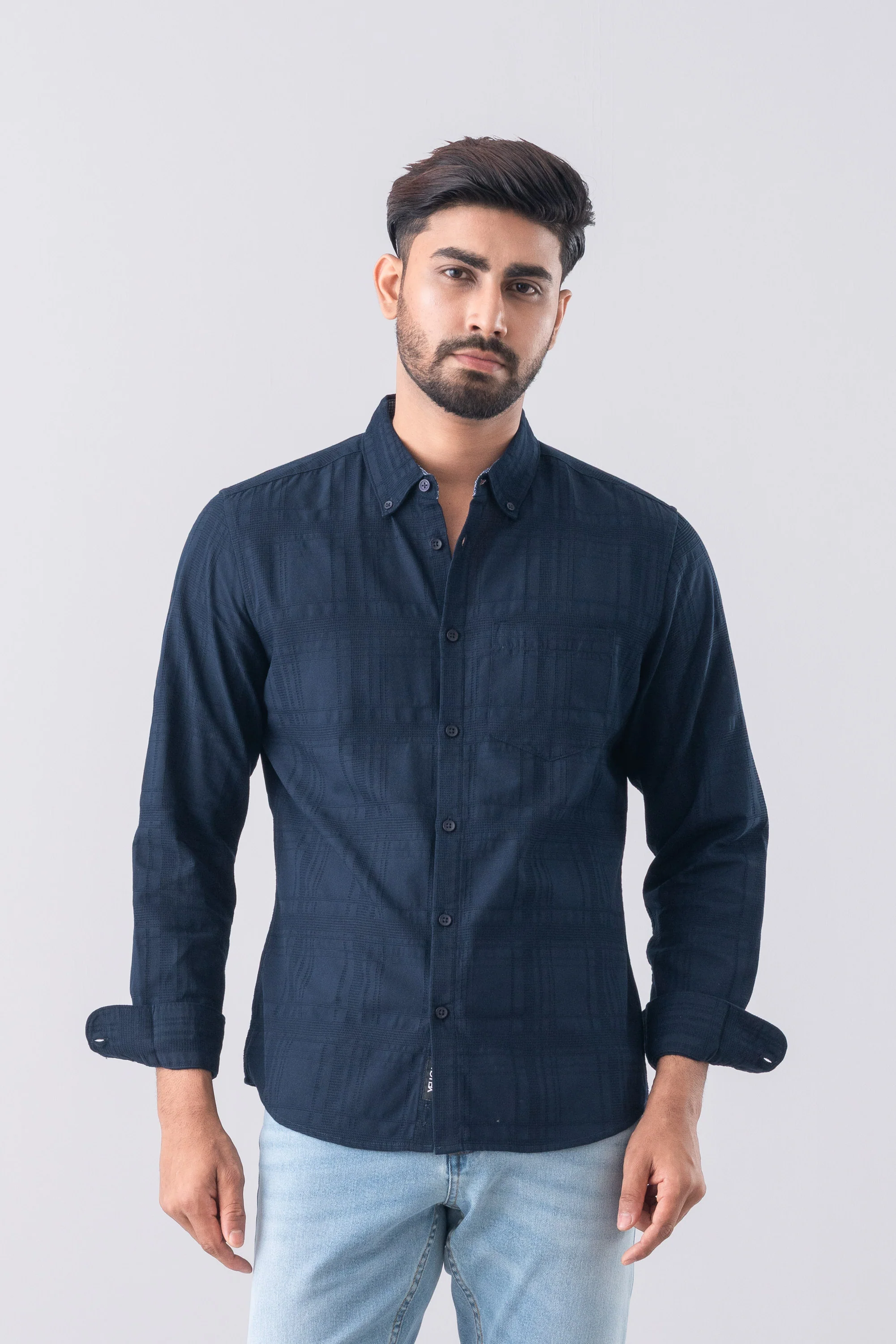 Slim Fit Textured Casual Shirt - Image 2