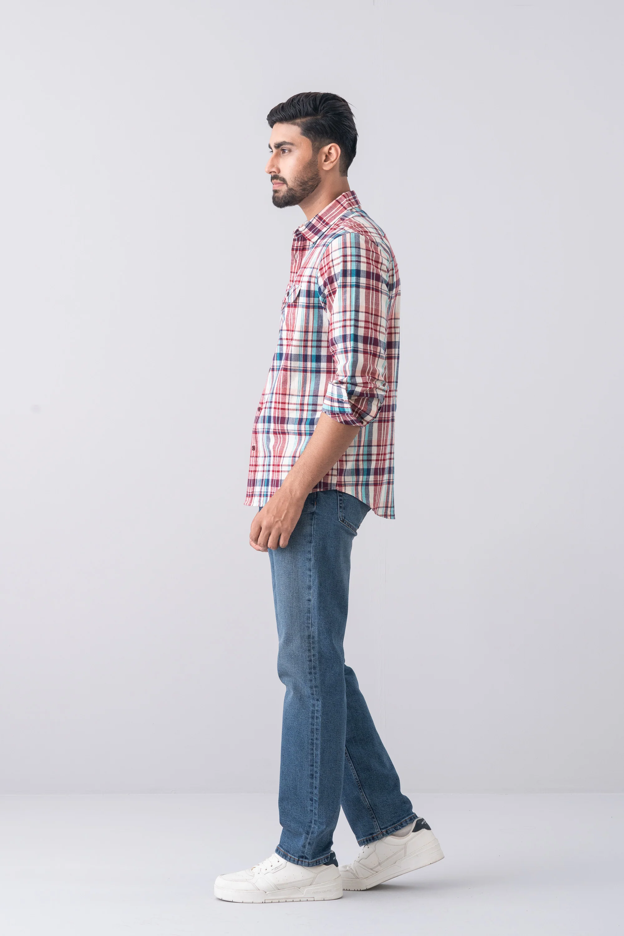 Regular Fit Checkered Casual Shirt - Image 3