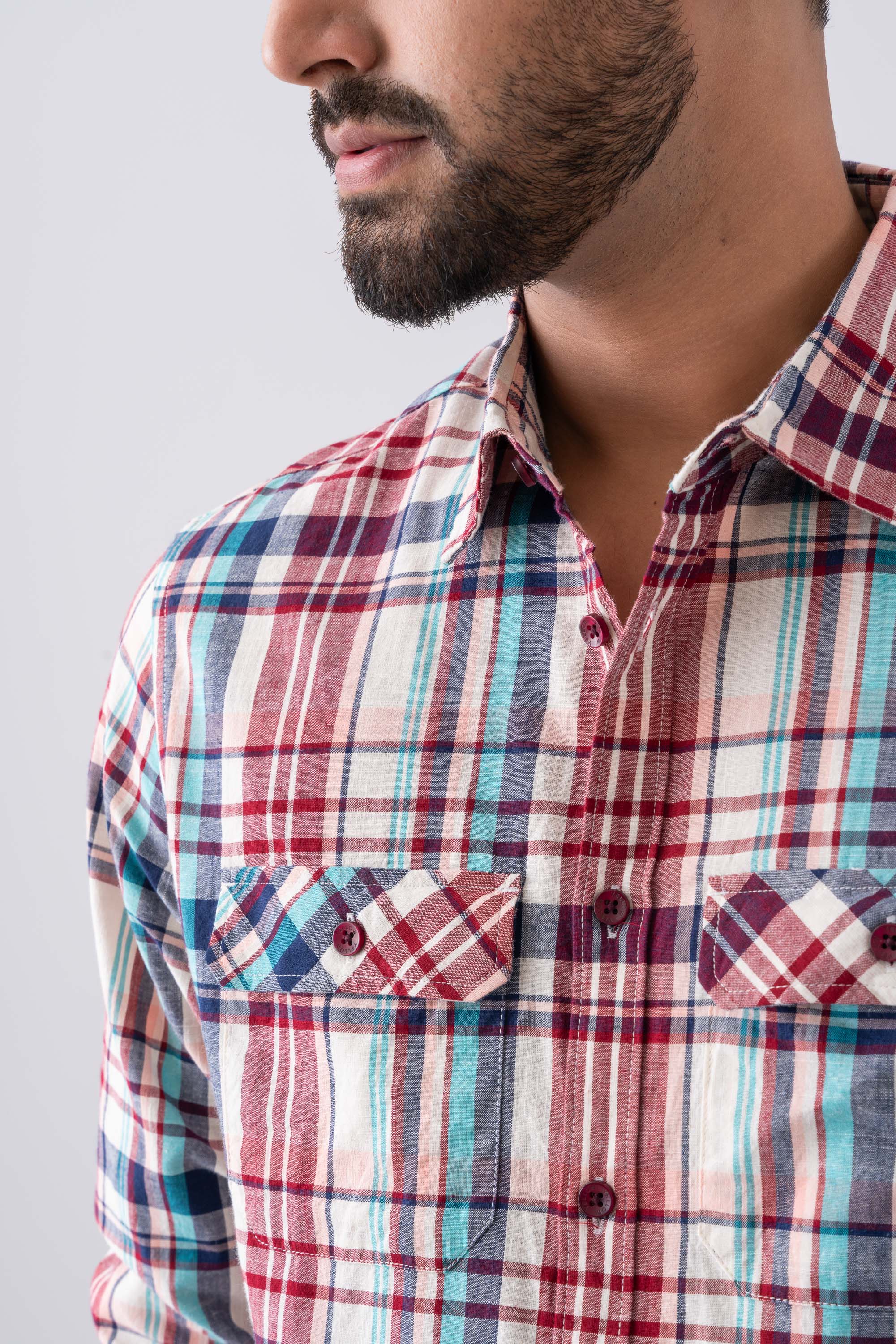 Regular Fit Checkered Casual Shirt - Image 5