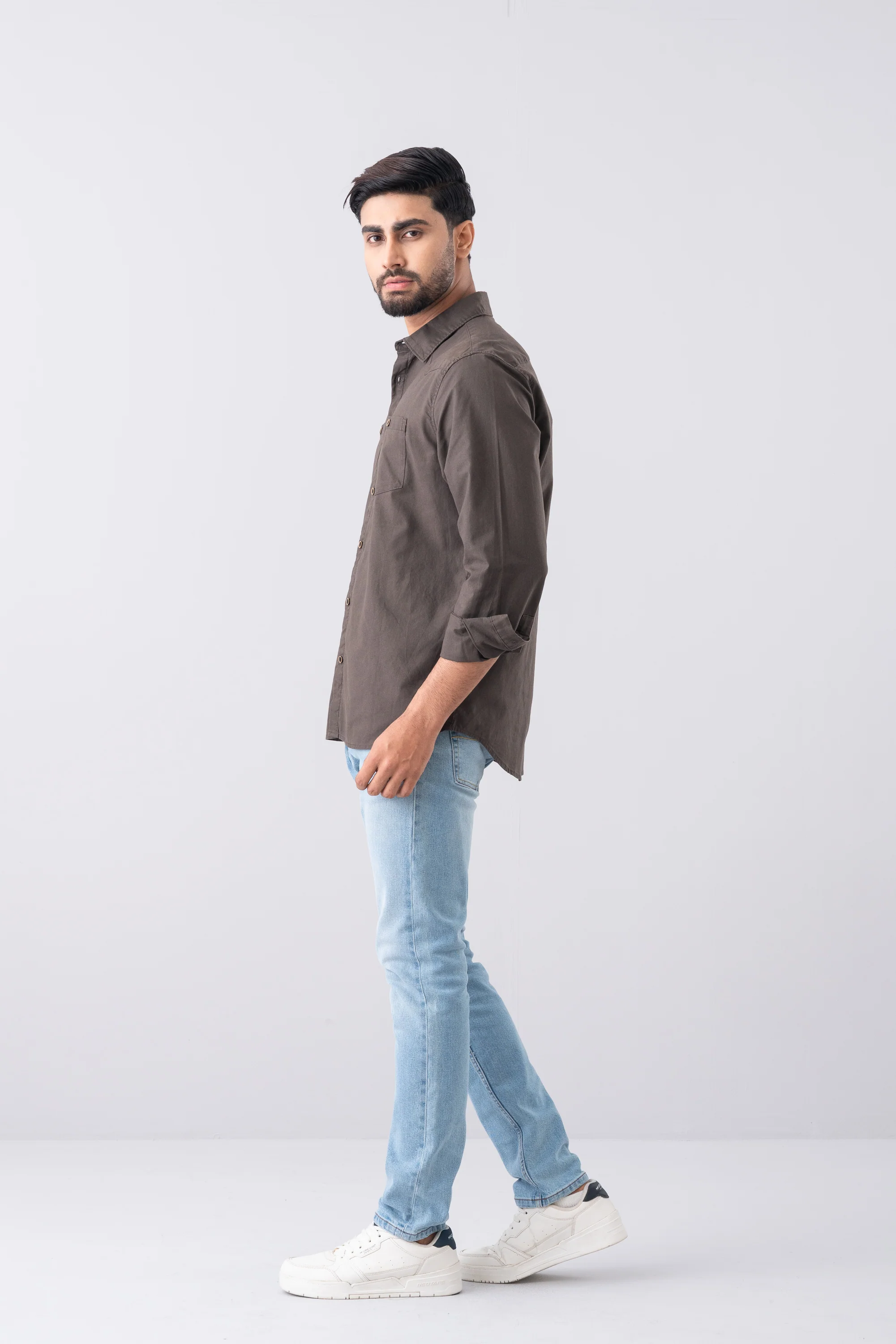 Regular Fit Solid Casual Shirt - Image 3