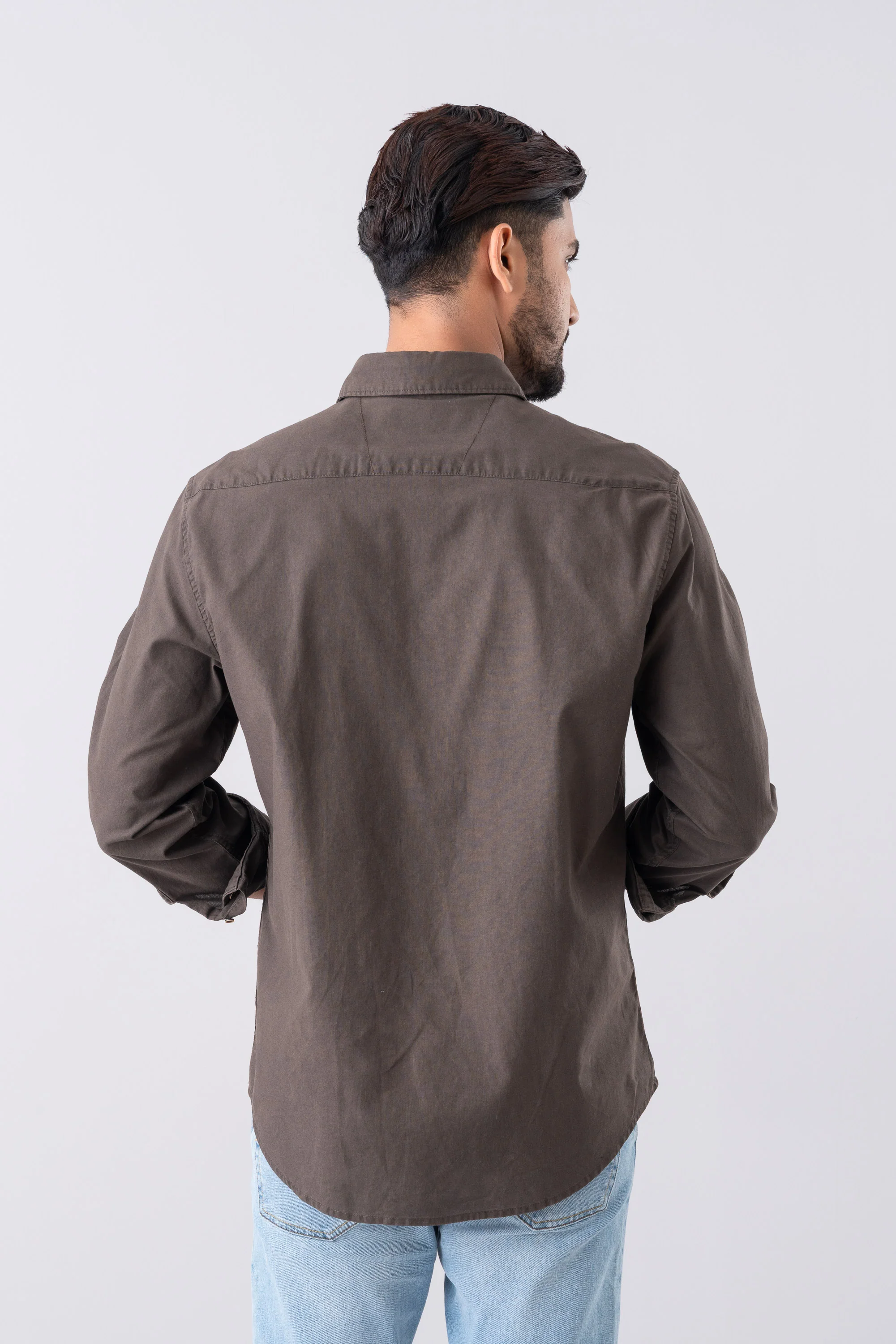 Regular Fit Solid Casual Shirt - Image 4
