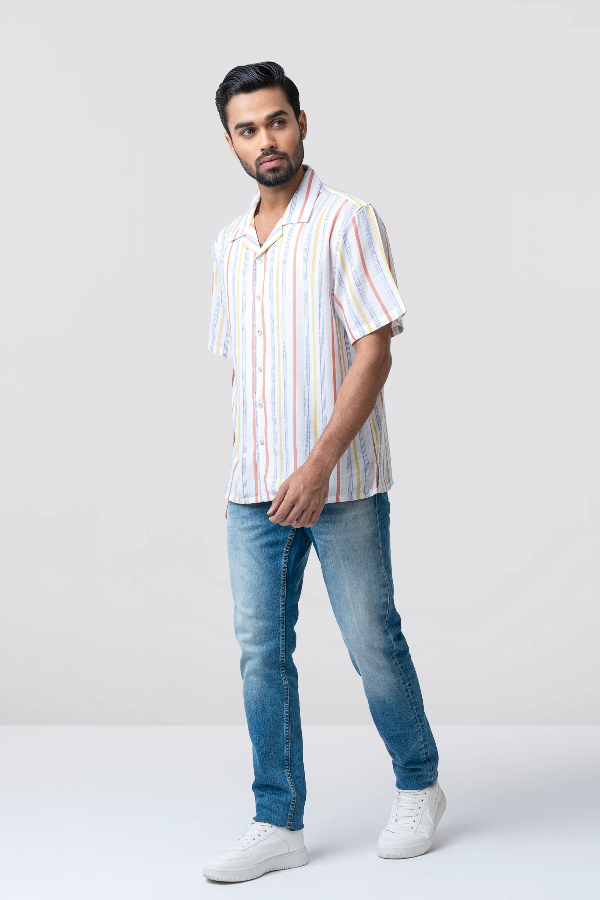 Relaxed Fit Striped Casual Shirt - Image 3